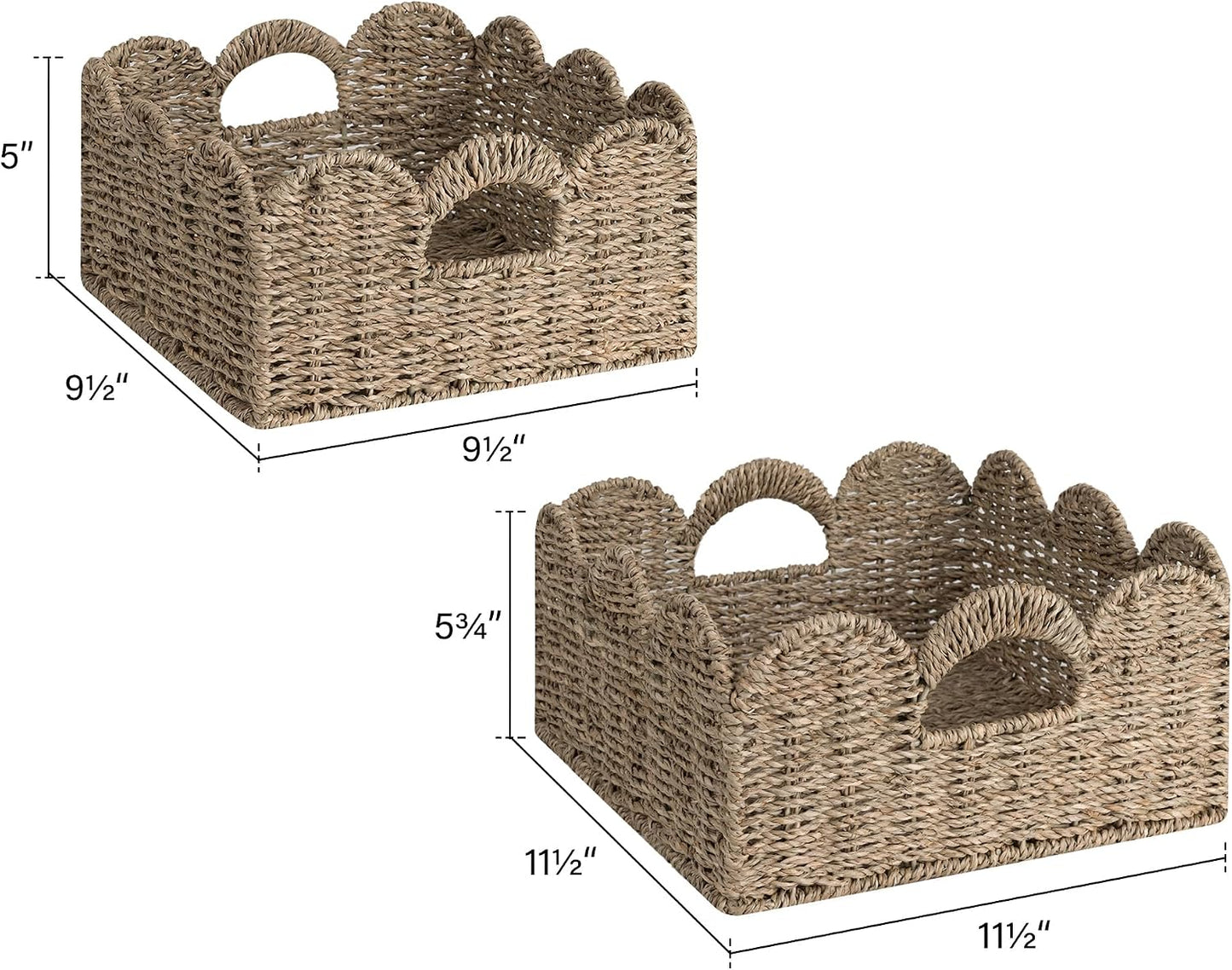 Scalloped Wicker Basket / Natural