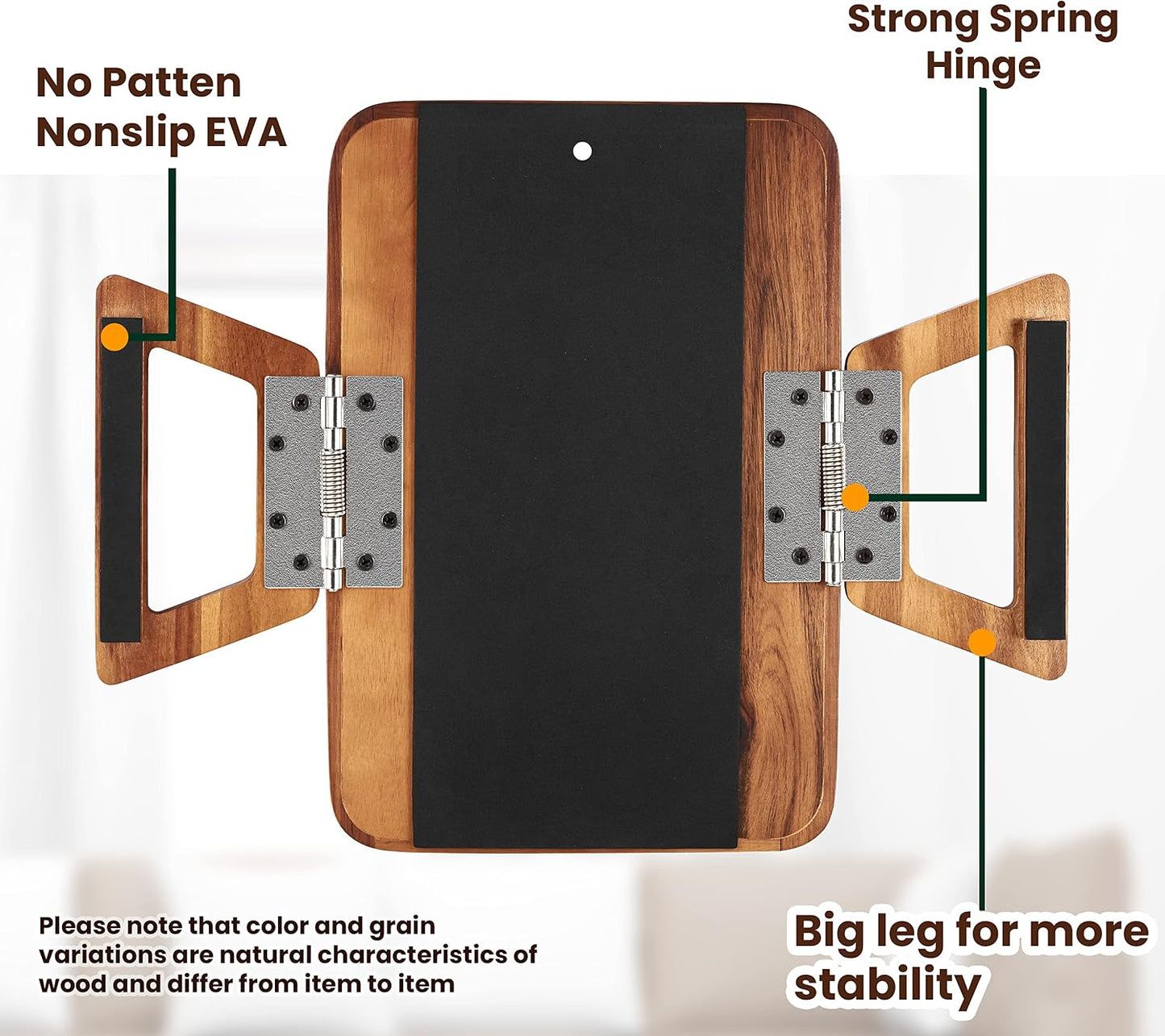 Wood Sofa Armrest Tray / Acacia / 13.8 x 9.5 x 1