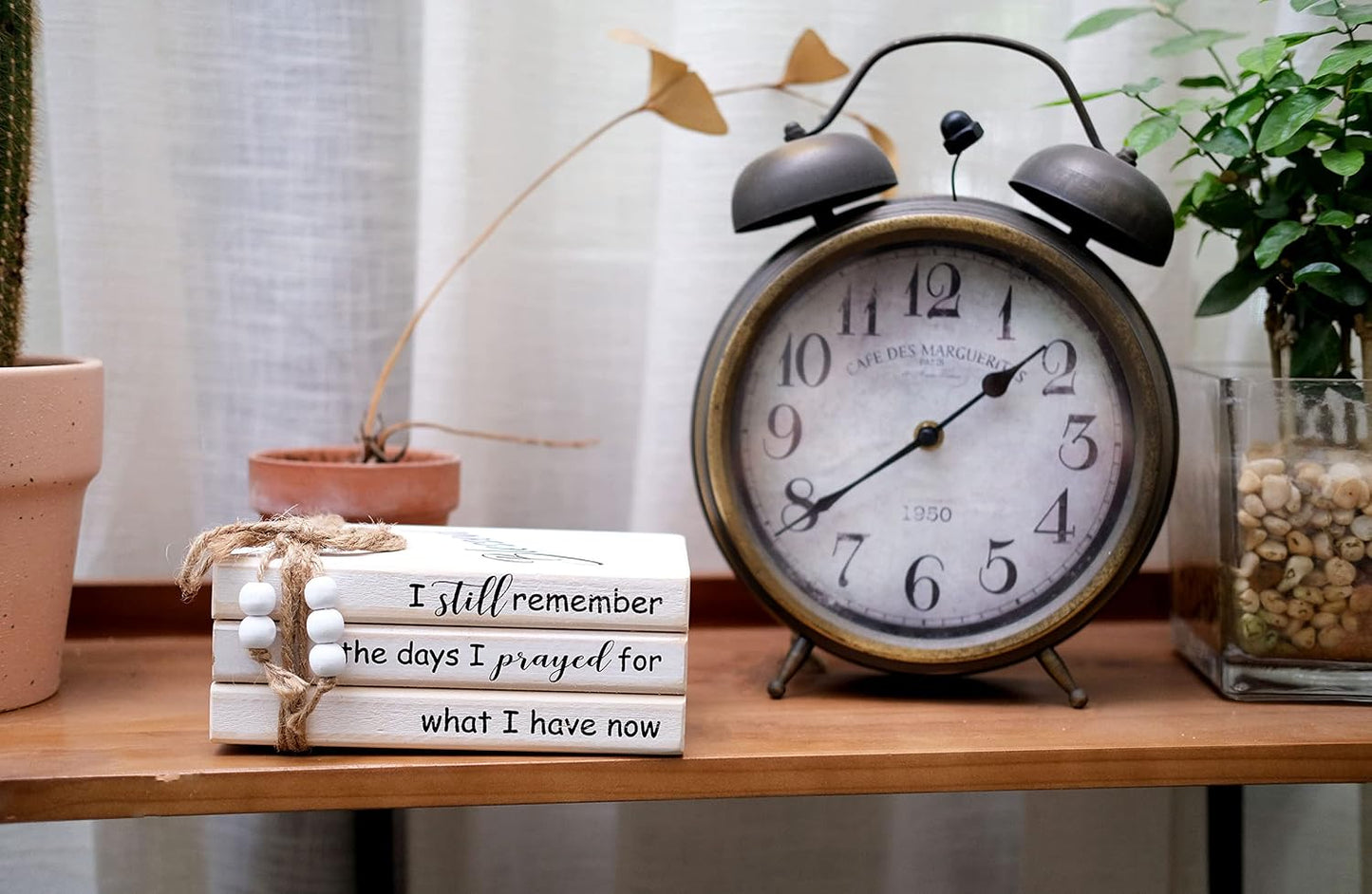 Wooden Decorative Books Stack / Prayed