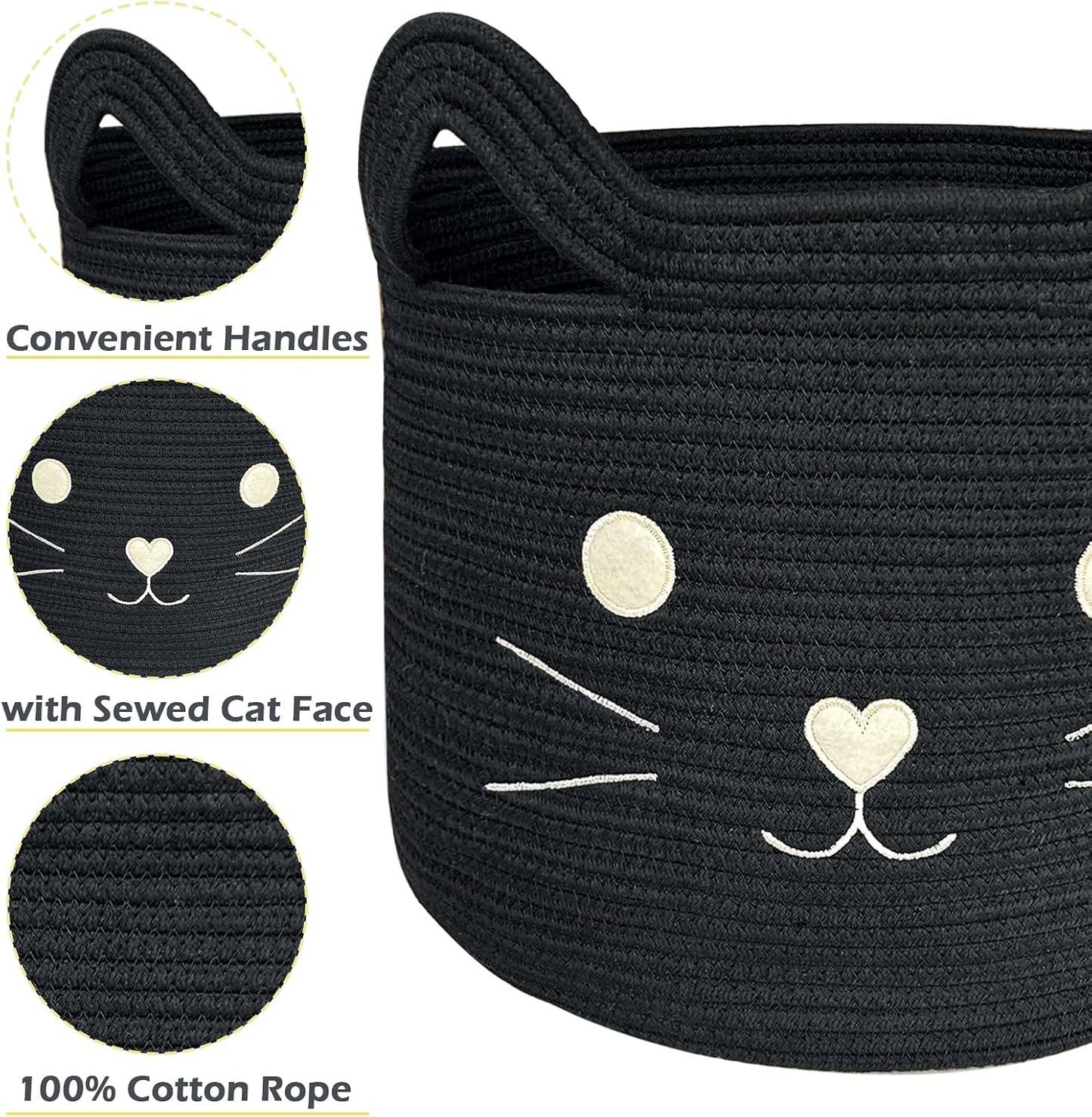 Gift Basket / Large Cat Toy Basket / Black / Black Cat