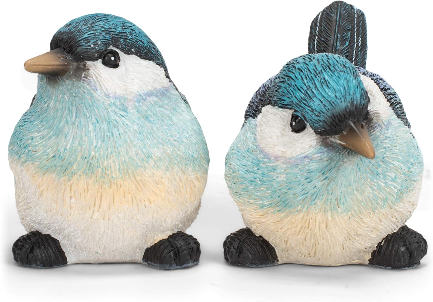 Bluebird Bright and White Polyresin Figurine / Blue / 5.25 Inch / Set of 2