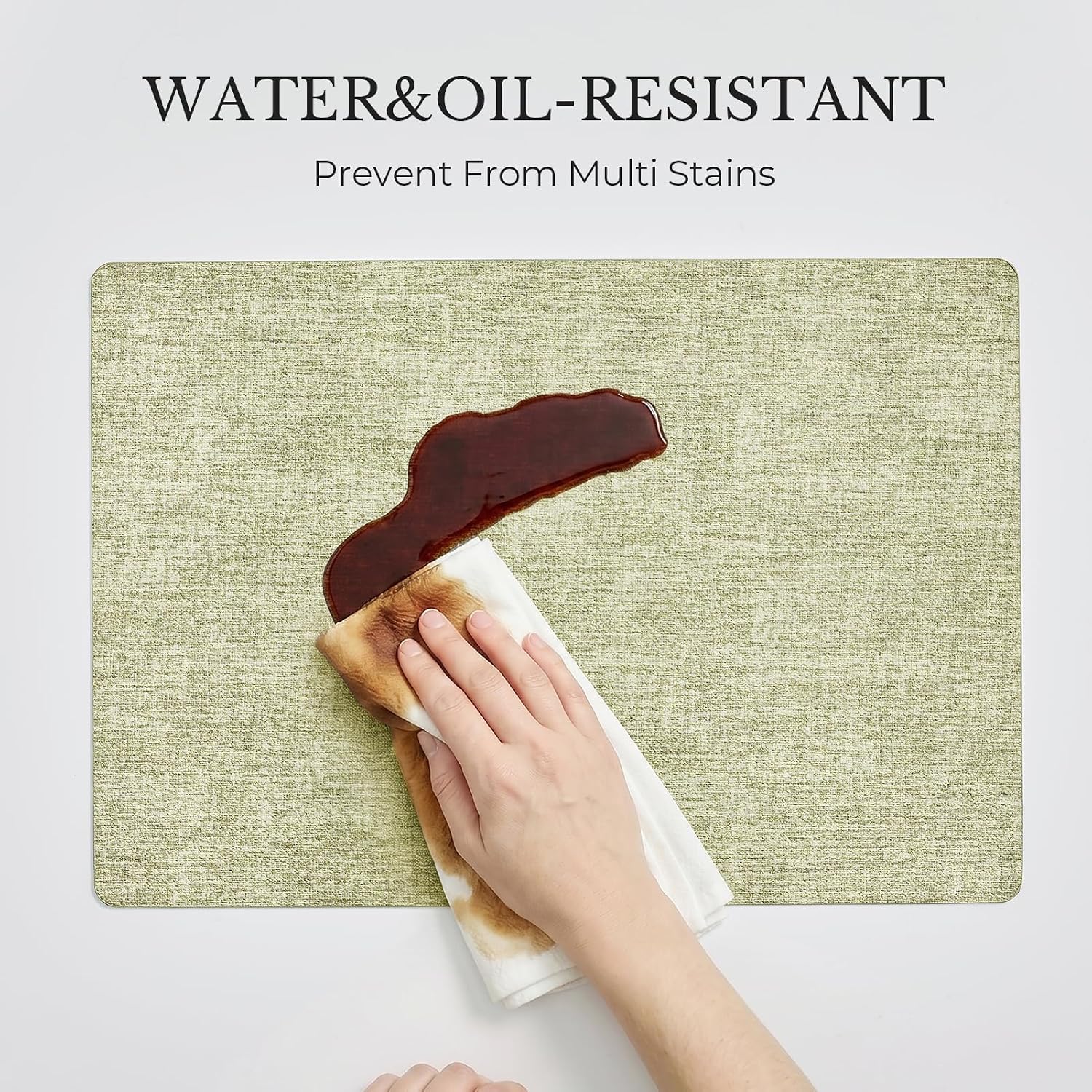 Romanstile Reversible Vinyl Placemats Set of 8, Faux Leather 100% Waterproof Oil-Proof Wipeable Place Mats, Heat