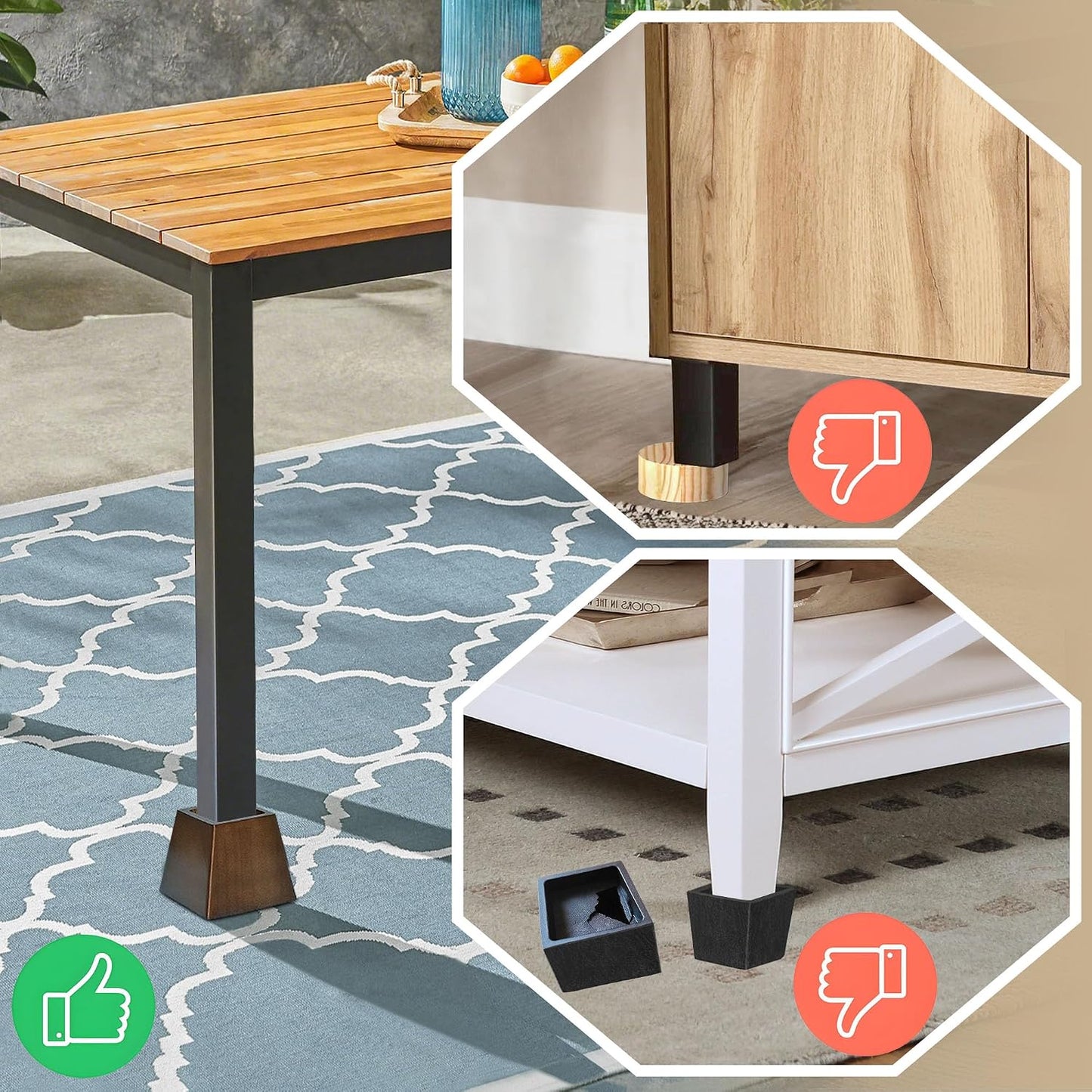 Wood Bed Risers (3 inch Pyramid)