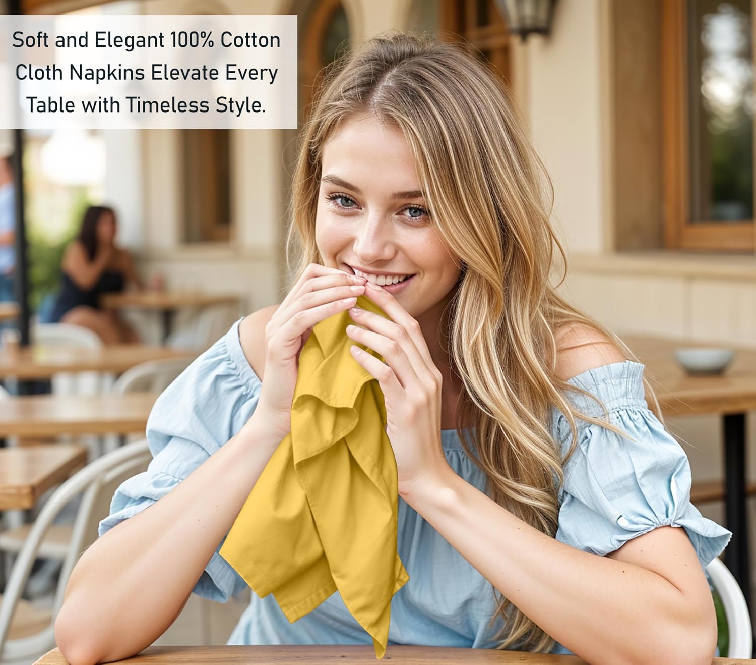 Ruvanti Cloth Napkins Set of 12, 100% Cotton 18”x18” - Spicy Mustard | Washable, Soft, Durable & Absorbent Everyday