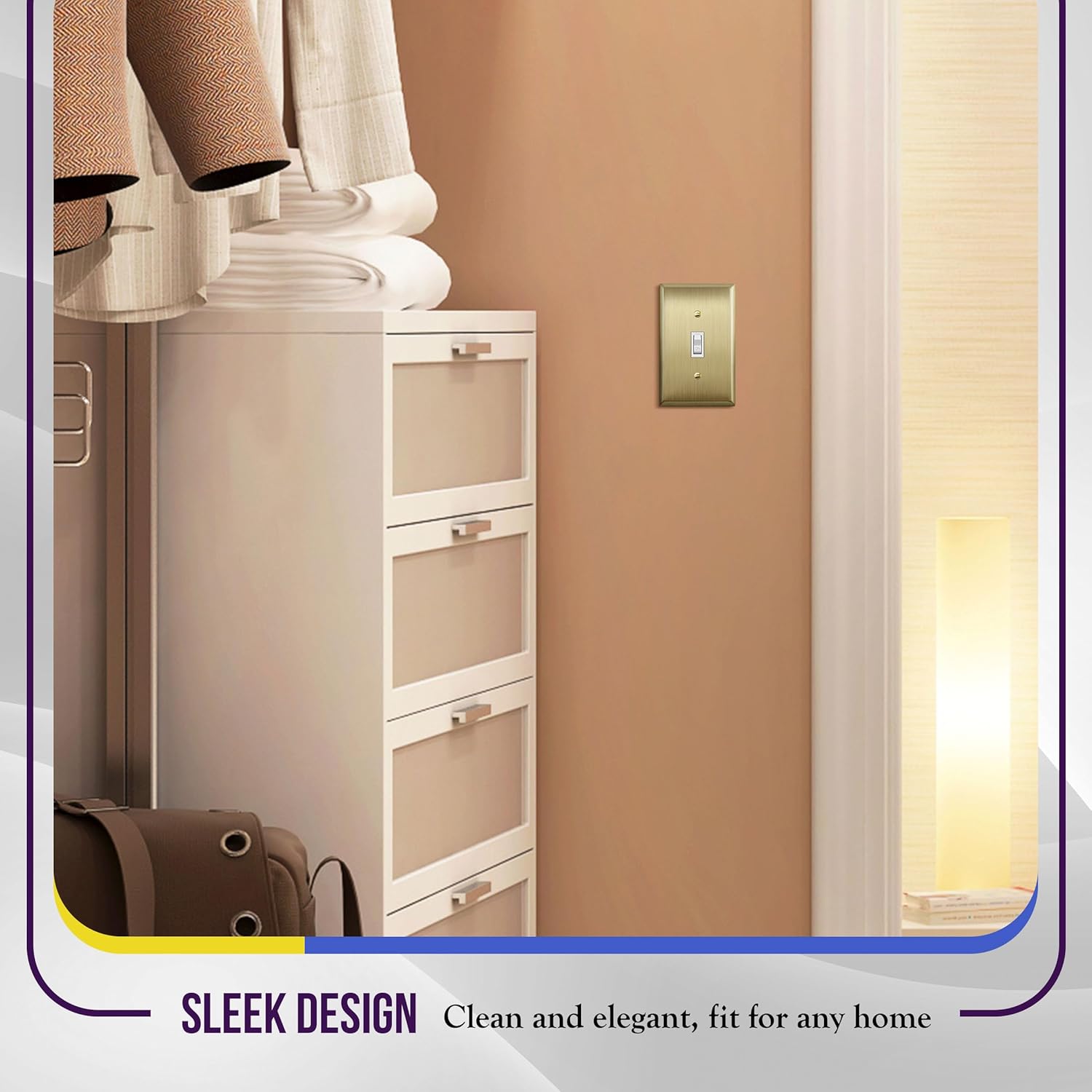 ENERLITES Toggle Light Switch Metal Wall Plate, Stainless Steel Switch Cover, Corrosion Resistant, Standard Size 1-Gang