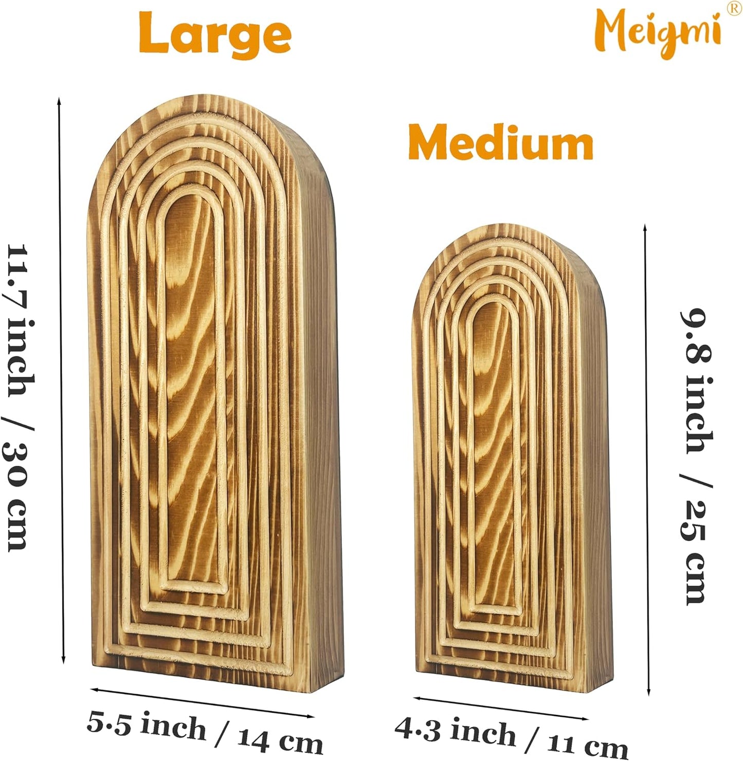 Wooden Wall Vase Set / Burnt Wood / Medium / Set of 2