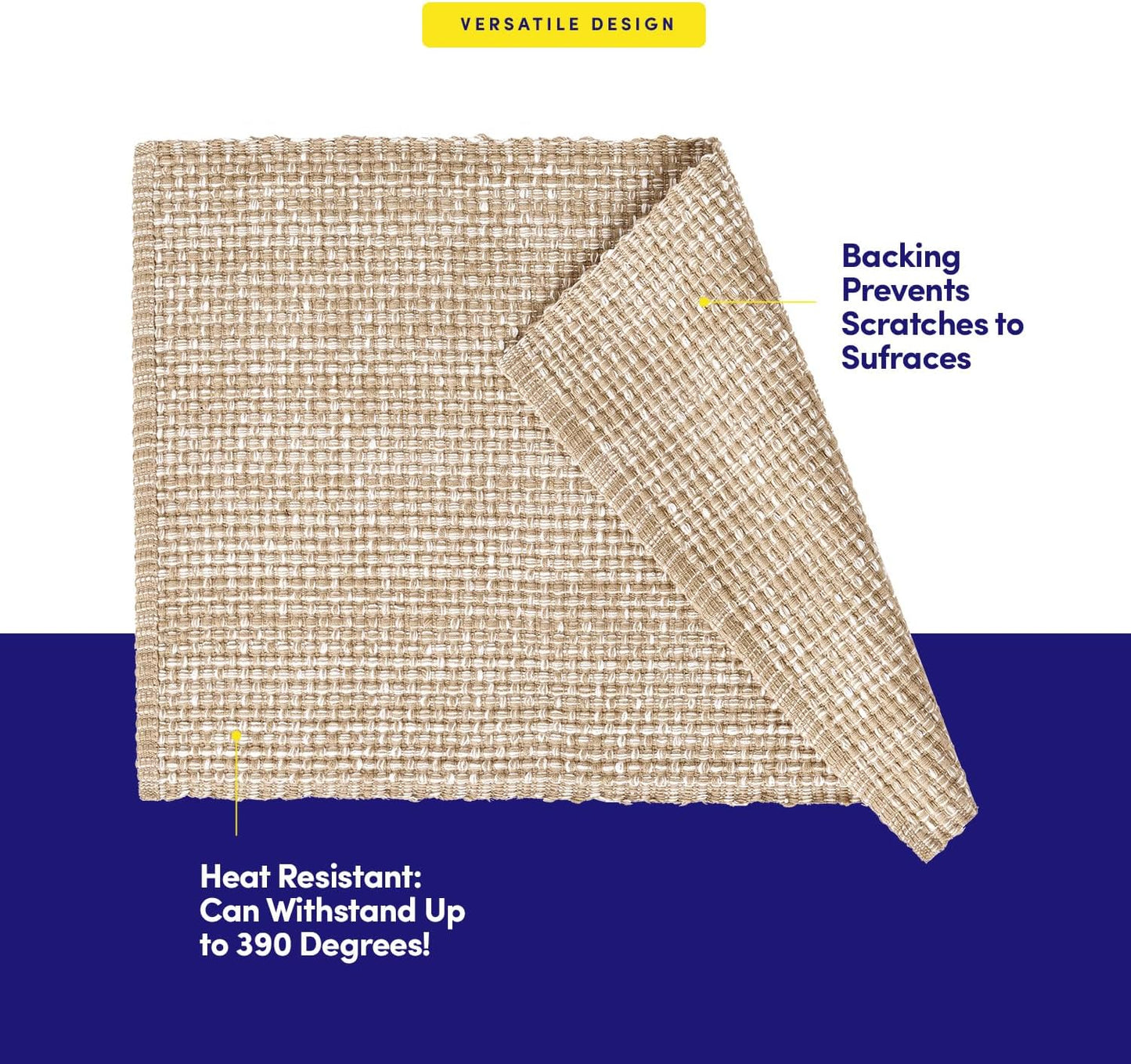 Sweet Home Collection 100% Cotton Placemats for Dining Room Rectangle Two Tone Woven Fabric 13" x 19" Soft Durable