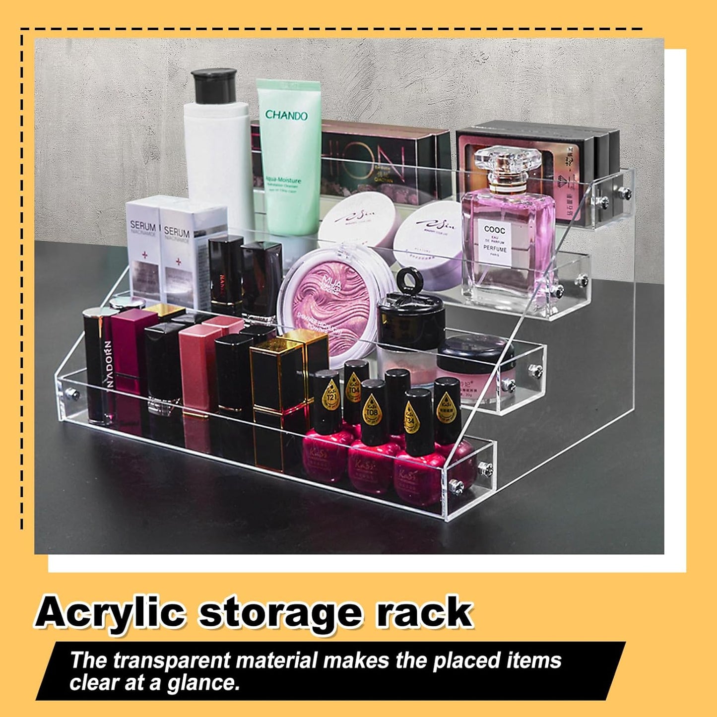 Display Organizer / Easy Assemble Cupcake Stand / 4 Tier / Clear / 12 Inch