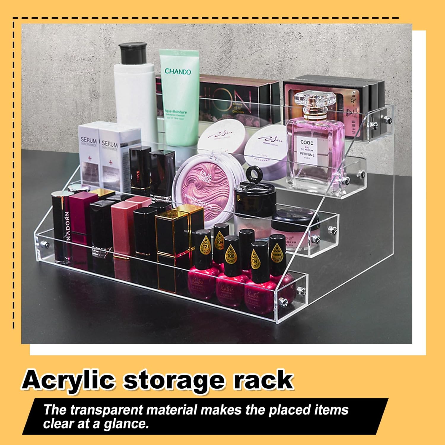 Display Organizer / Easy Assemble Cupcake Stand / 4 Tier / Clear / 12 Inch
