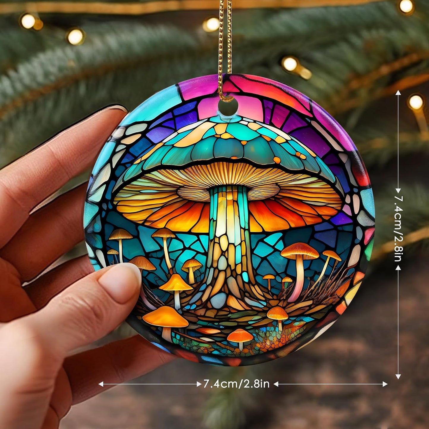 Stained Ceramic Mushroom Ornament / Mushroom-s126