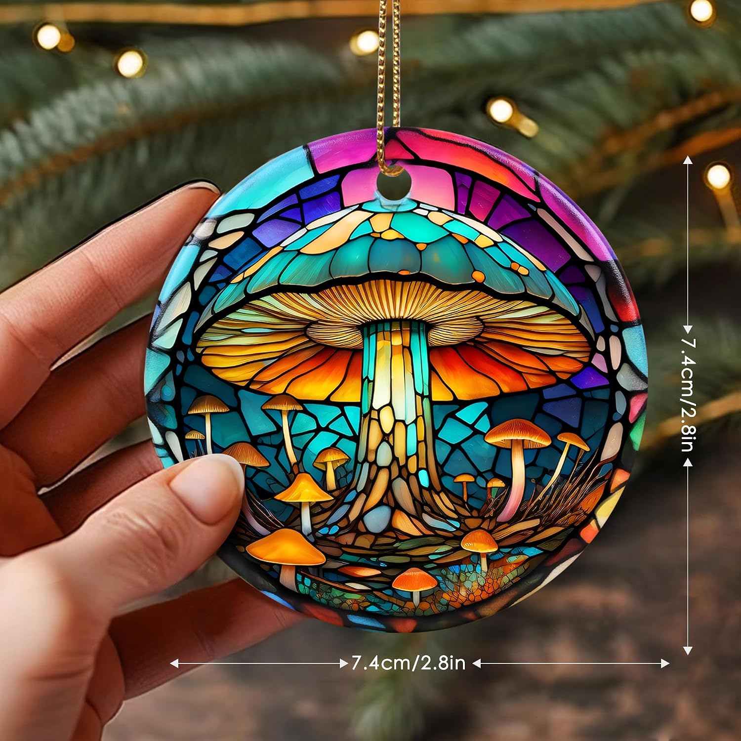 Stained Ceramic Mushroom Ornament / Mushroom-s126