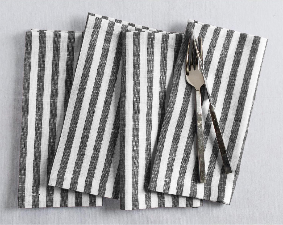 DeZerlor Teal Green Summer Cotton Linen Washable Cloth Napkins Set of 12
