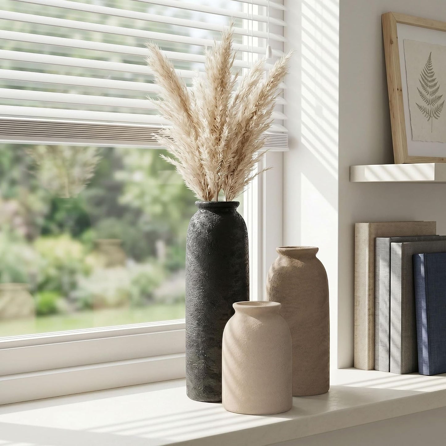 Ceramic Vase / Rustic-black Set / Set of 3