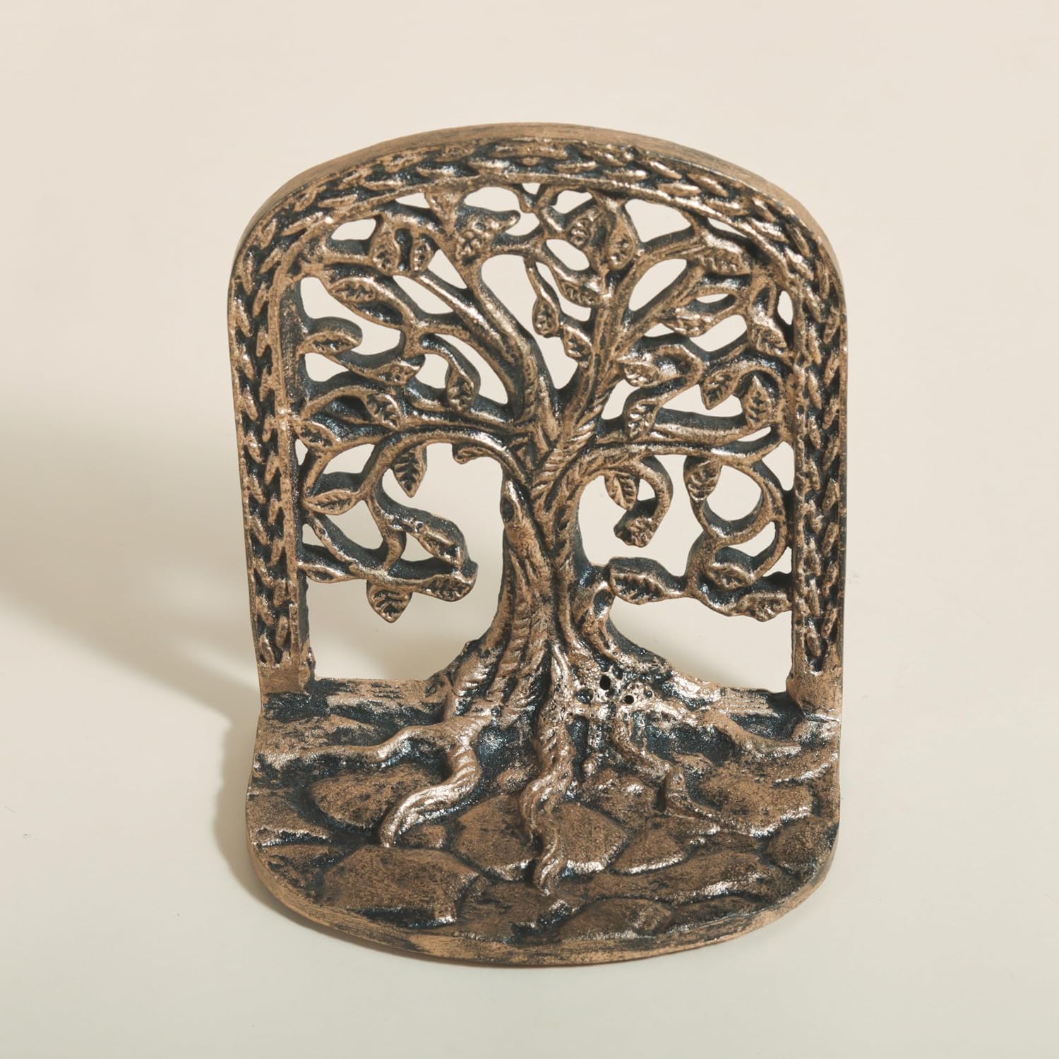 Tree of Life Bookends Set Heavy Duty Metal Book Ends