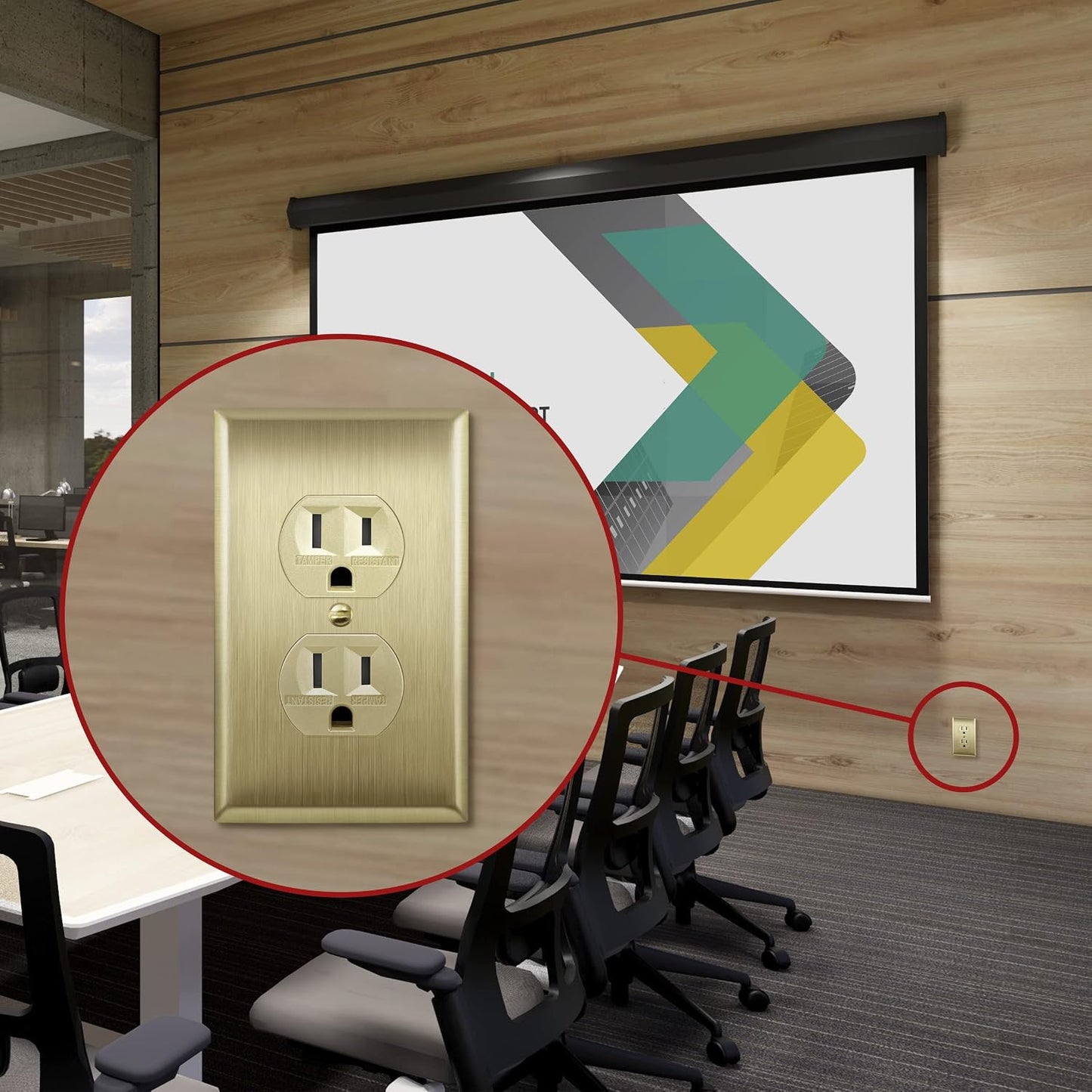 ENERLITES Duplex Receptacle Outlet Metal Wall Plate, Stainless Steel Outlet Cover, Corrosion Resistant, Size 1-Gang