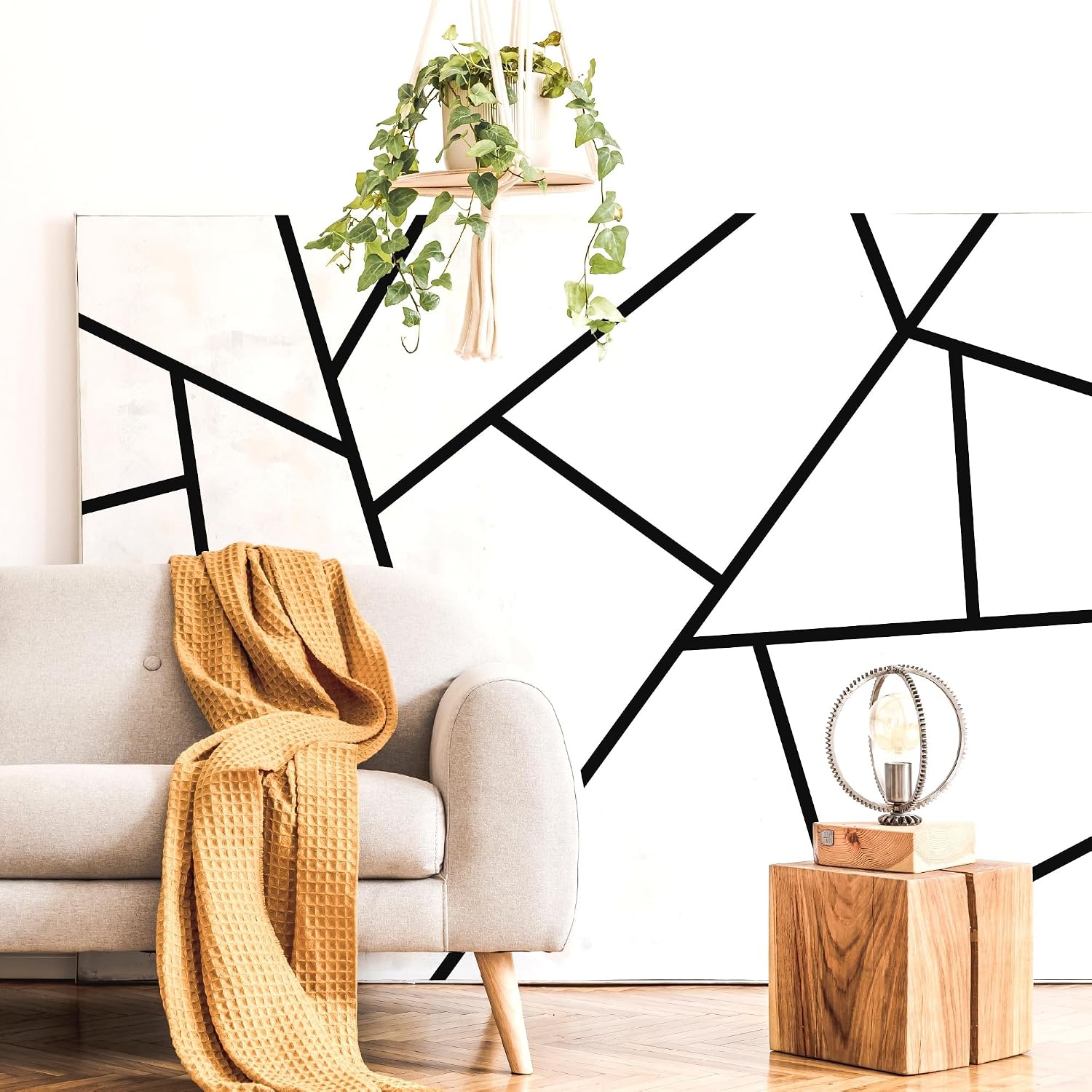 Large Vinyl Modern Line Wall Decals / Black