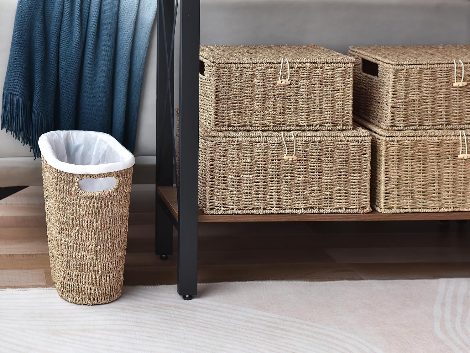 Wicker Waste Basket / Natural