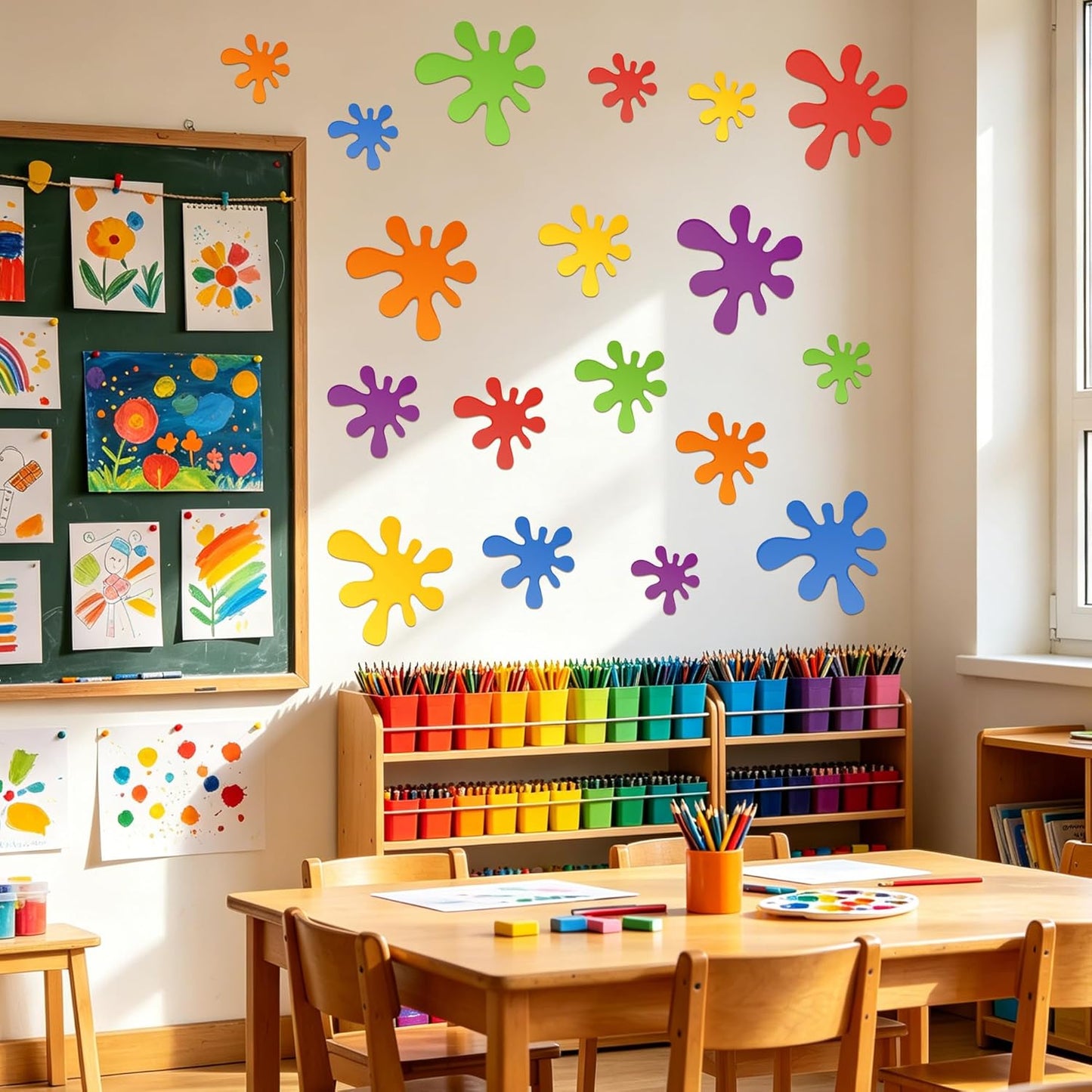 3 Size Self-Adhesive Paint Splatter Cutouts / Set of 36