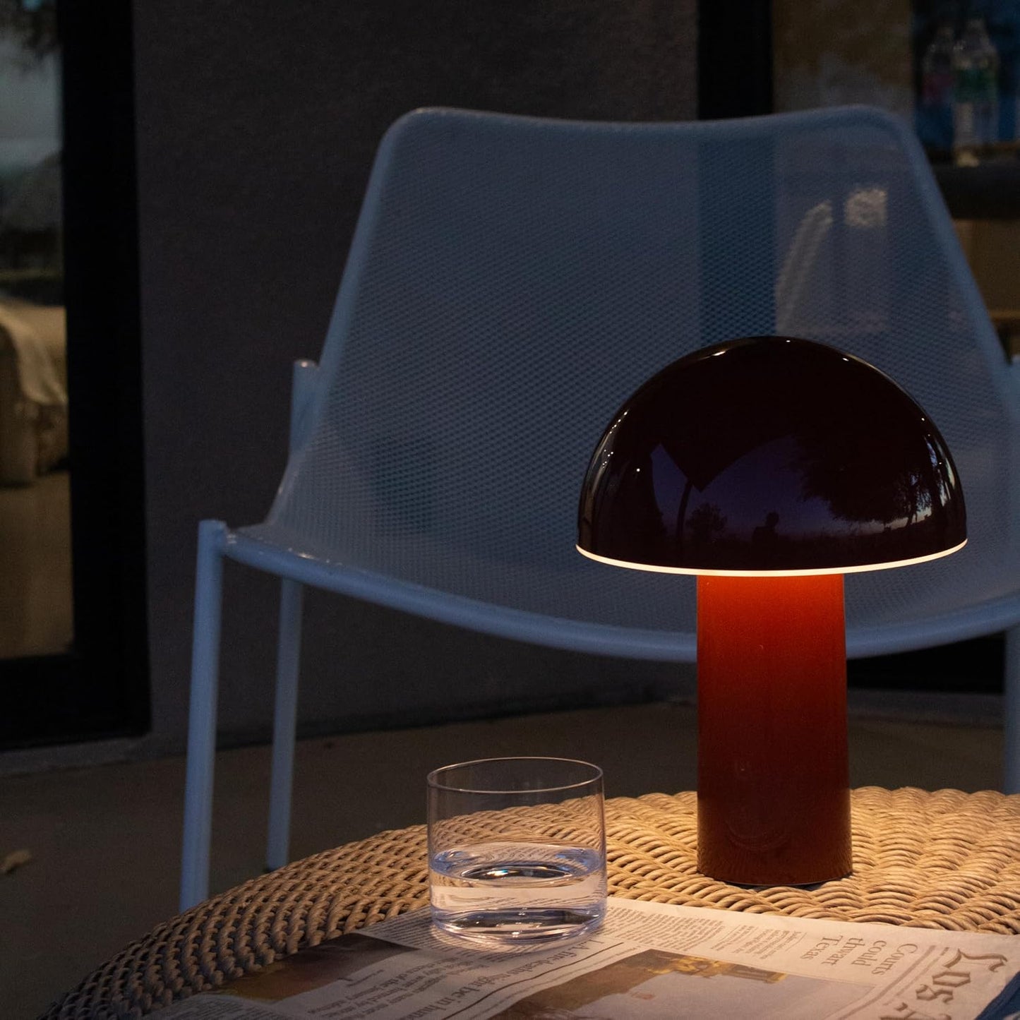 Brightech Celia Mood Lamp – 10" Touch-Controlled Mushroom Table Lamp, Cordless & Dimmable LED, Portable & Rechargeable
