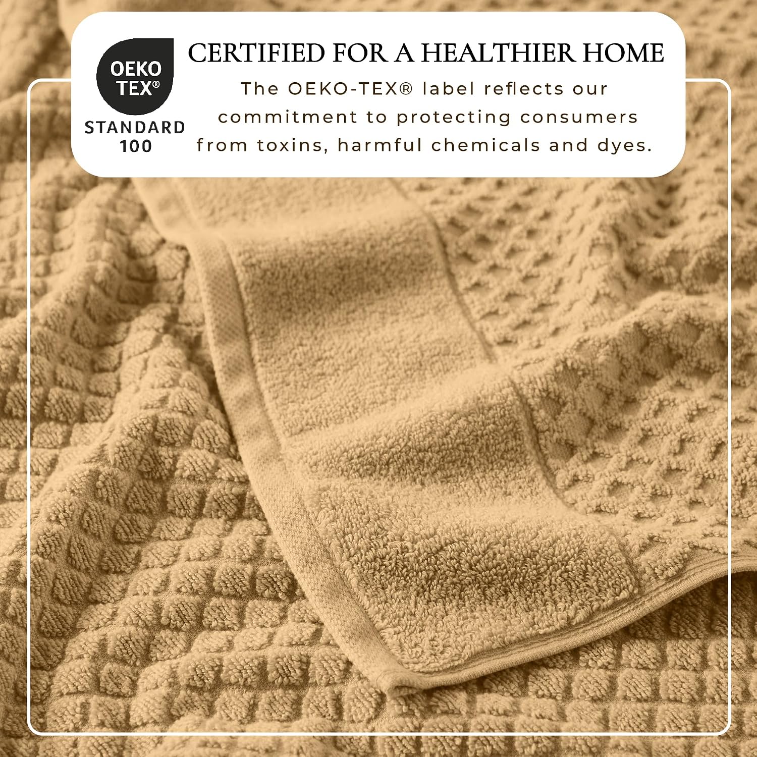 Great Bay Home Bath Towels - 100% Cotton 6 Piece Towel Set - Diamond Waffle Weave - Absorbent, Durable, Quick-Dry
