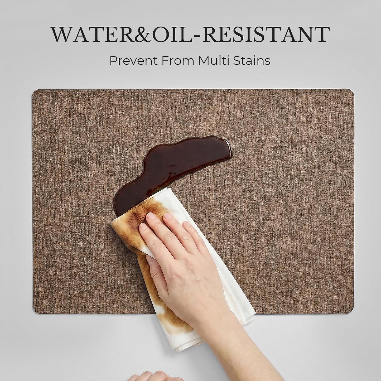 Romanstile Vinyl Placemats Set of 8, Reversible Faux Leather Heat Resistant Wipeable Table Mats, Waterproof Washable