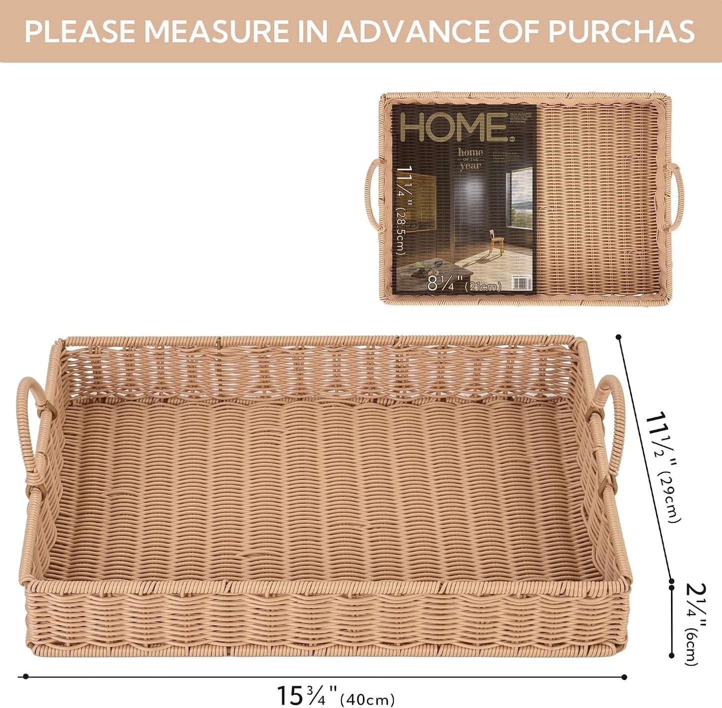 Wicker Serving Trays / Nude Color