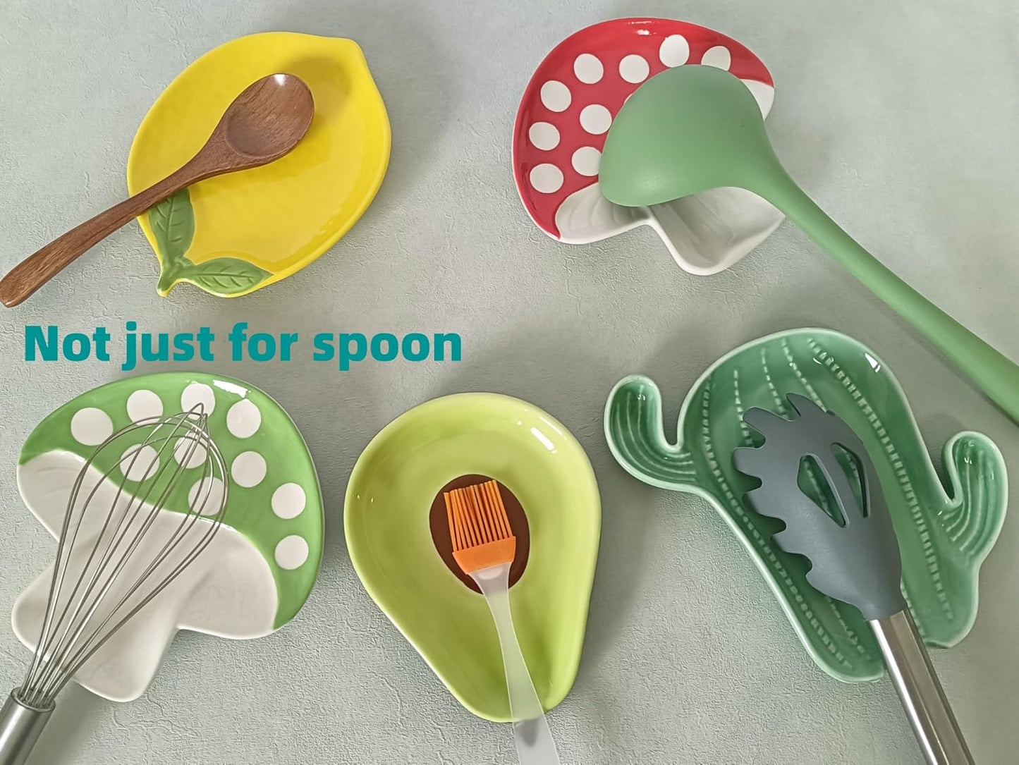 Ceramic Spoon Rest for Stove Top & Kitchen Counter Spoon Holder for Stove & Cooking / Rustic Brown