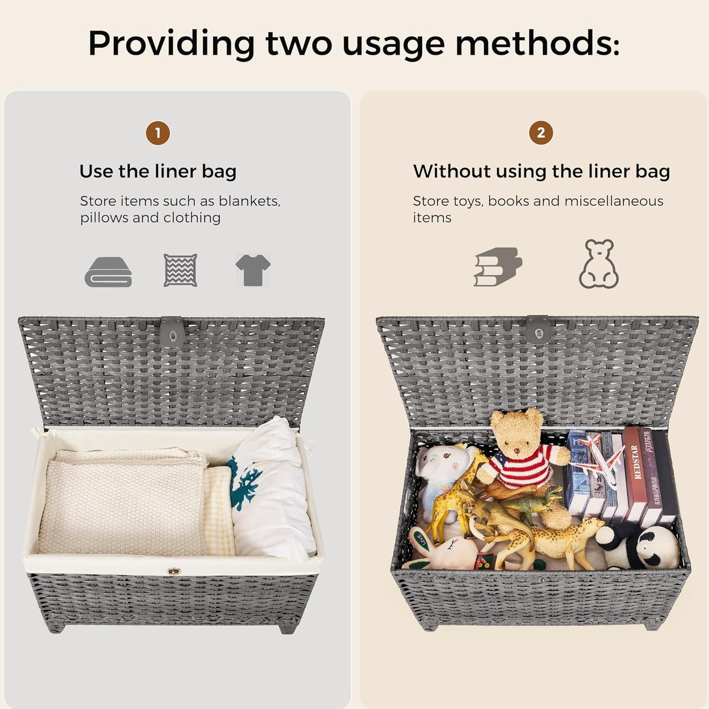 Rattan Shelf Basket / 200L / Grey
