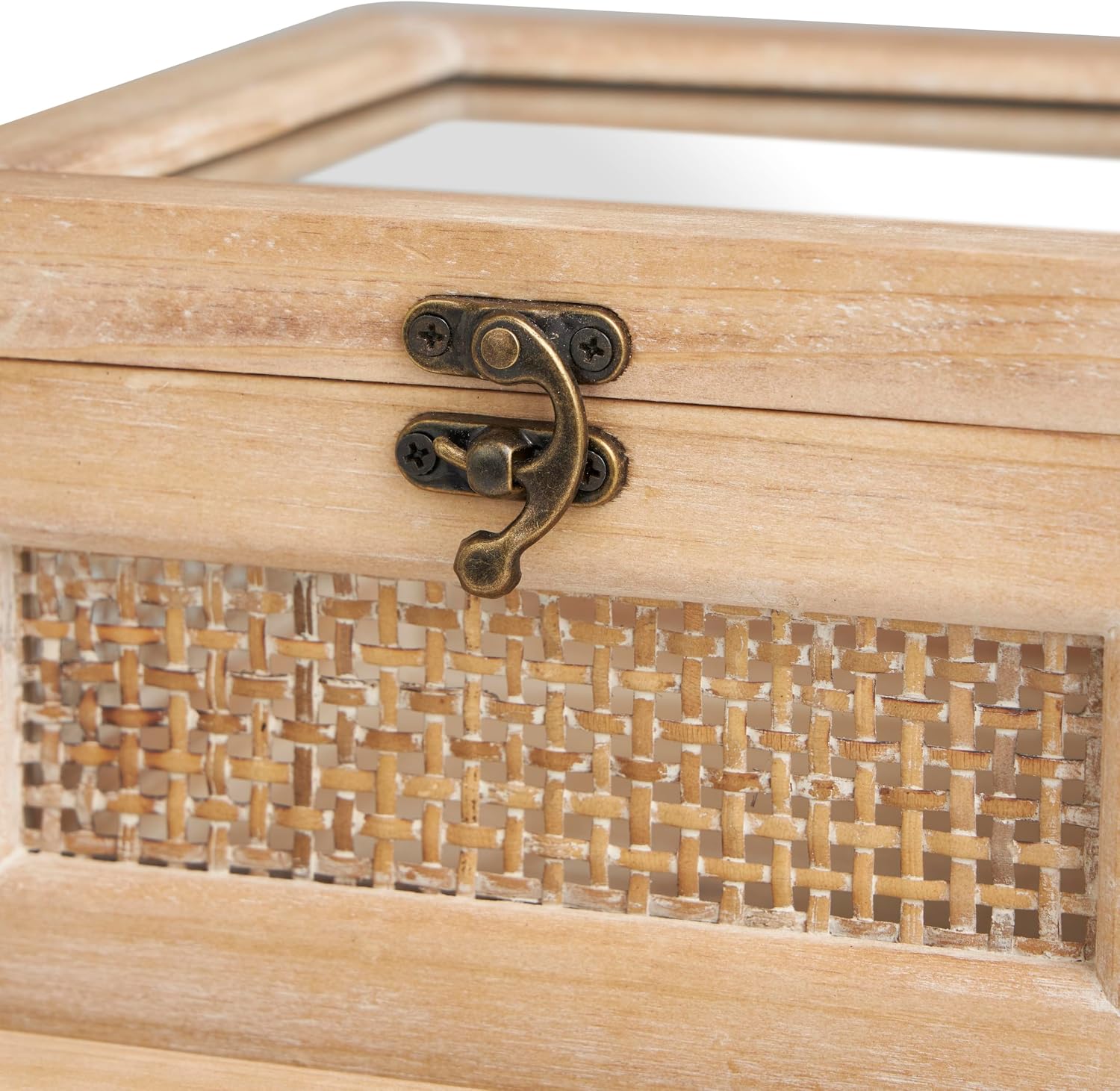 Rattan Side Panels and Hook Closures / 9", 7"W / Bronze