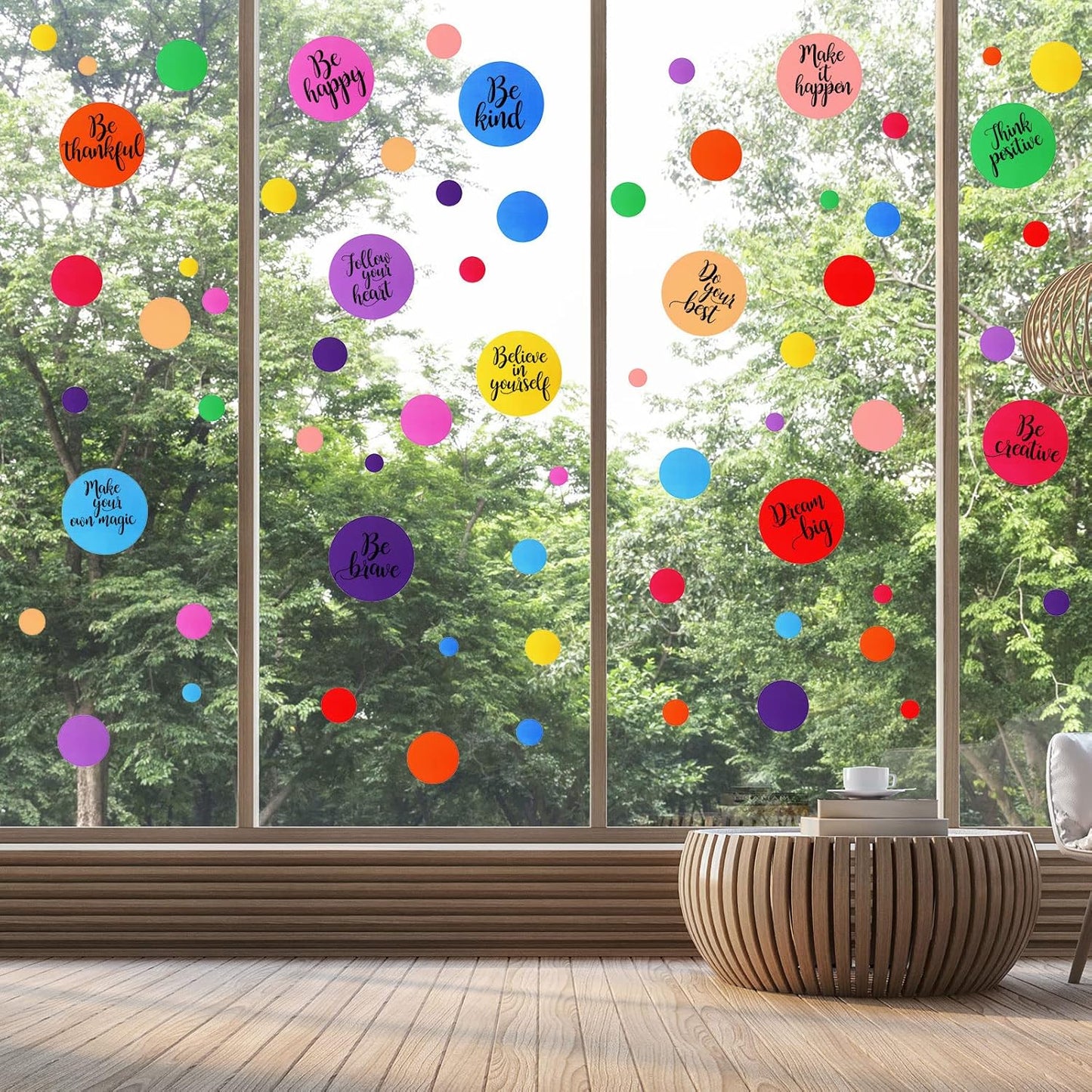 Polka Dot Wall Decals Inspirational Dots Wall Stickers Removable Peel / Mixed Color / Set of 576