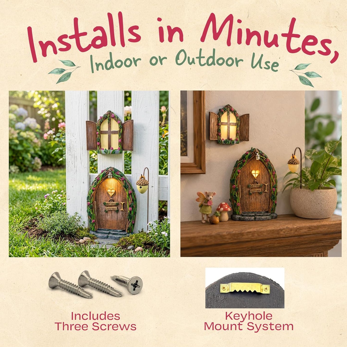 Light / Fairy House Kit / Opening Fairy Door