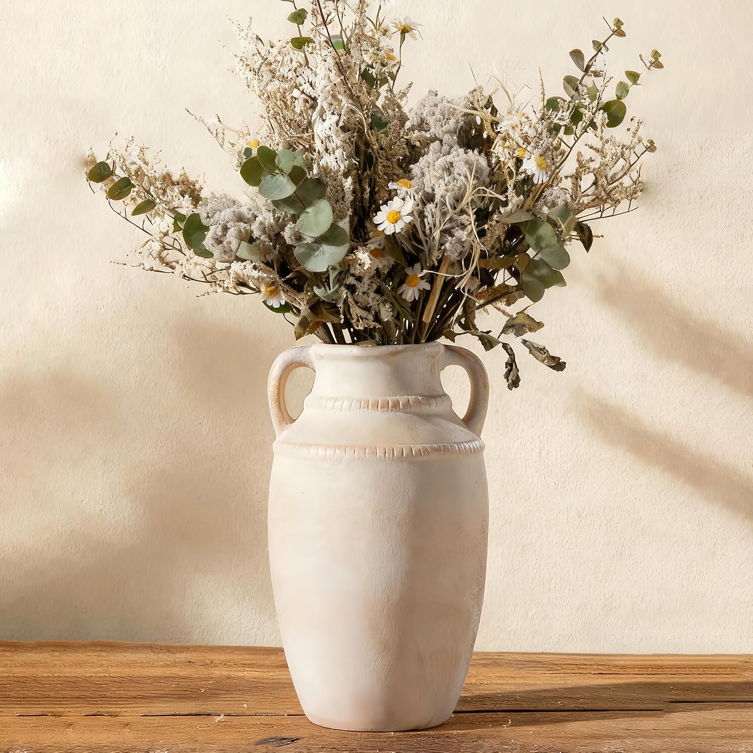 Ceramic Vase / Modern Boho Home Decor / Beige / 10.5 Inch