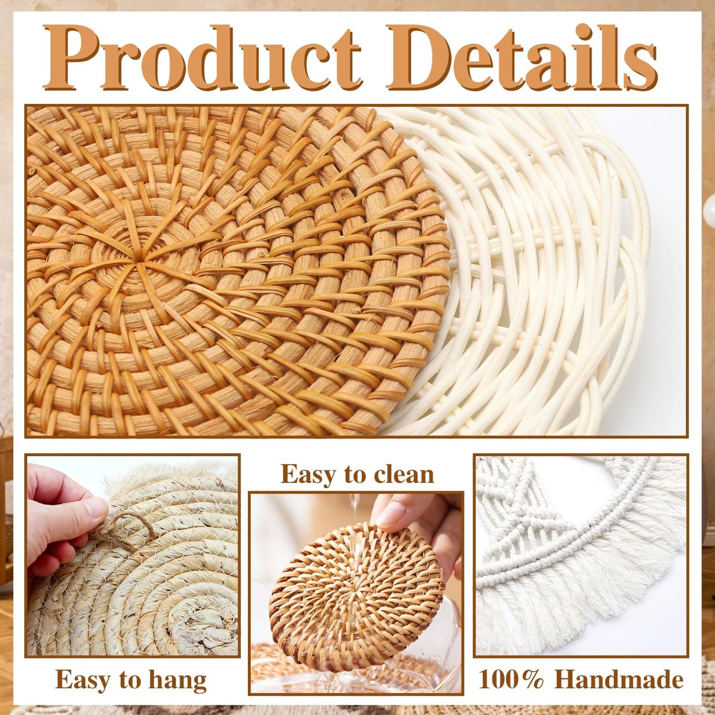Boho Wall Hanging Basket Decor Set