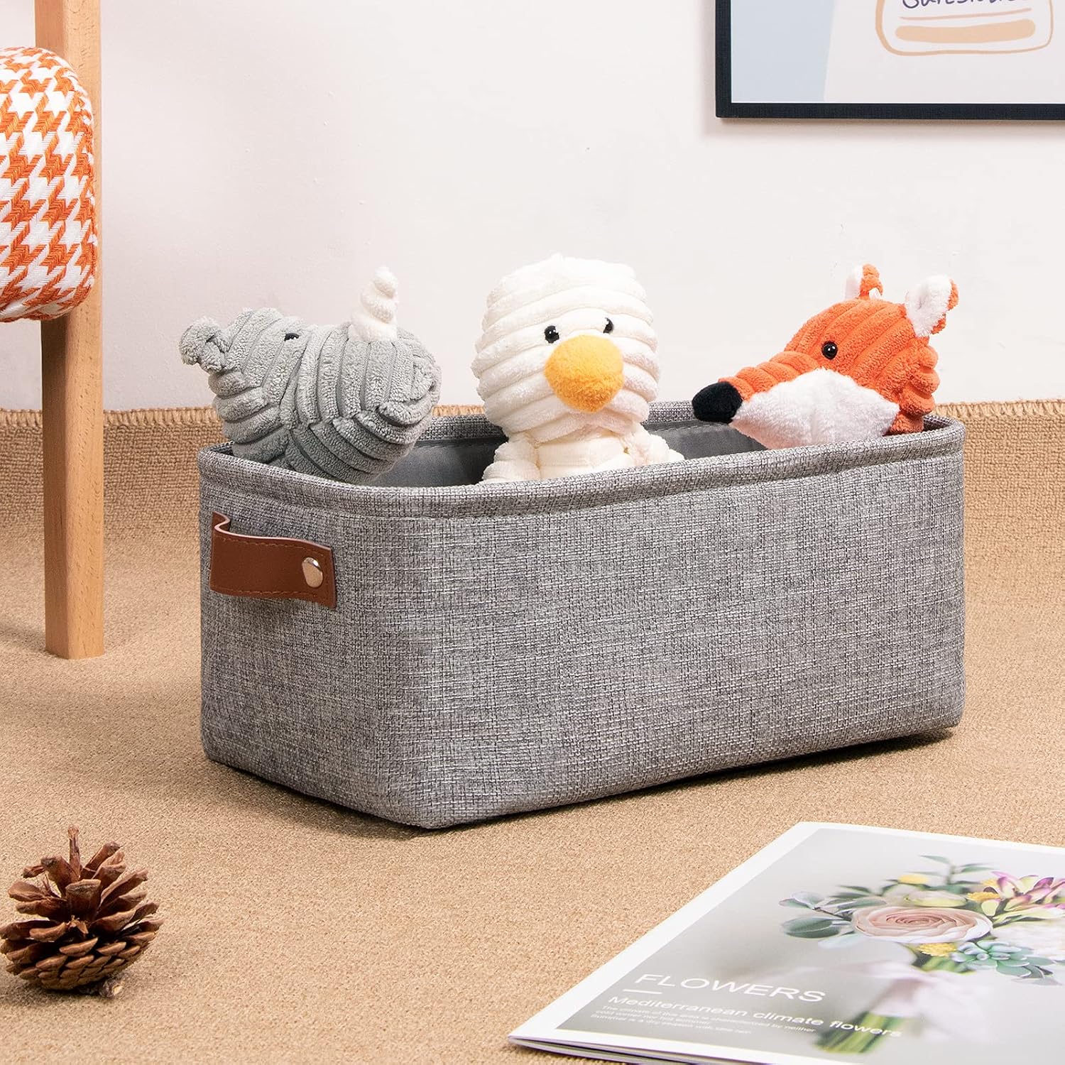 Fabric Storage Bins / Grey / 11.8 x 7.9 x 5.1 / Small/6p / Set of 3