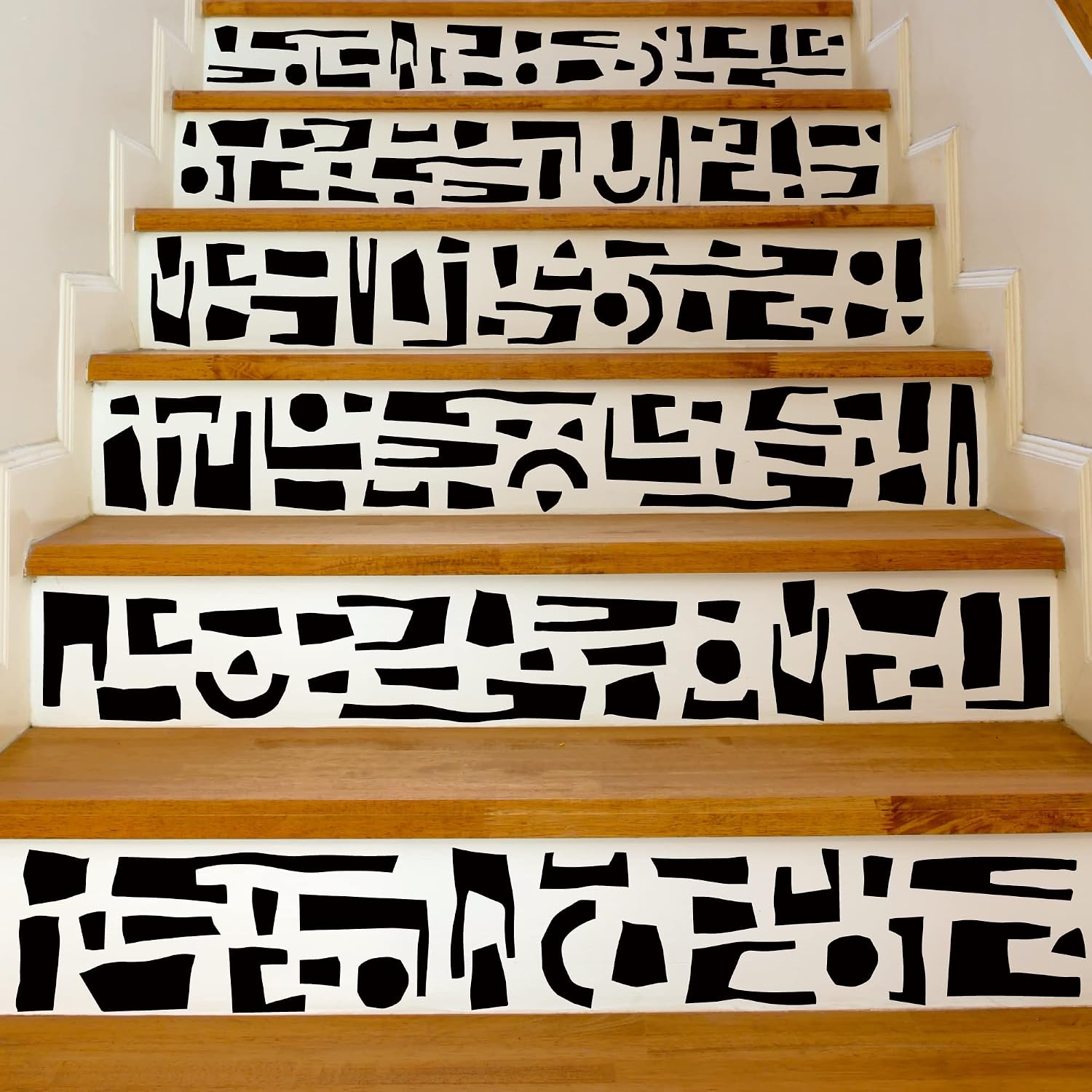 Modern Geometric Minimalist Stone Blocks Wall Stickers / Mysterious / Black
