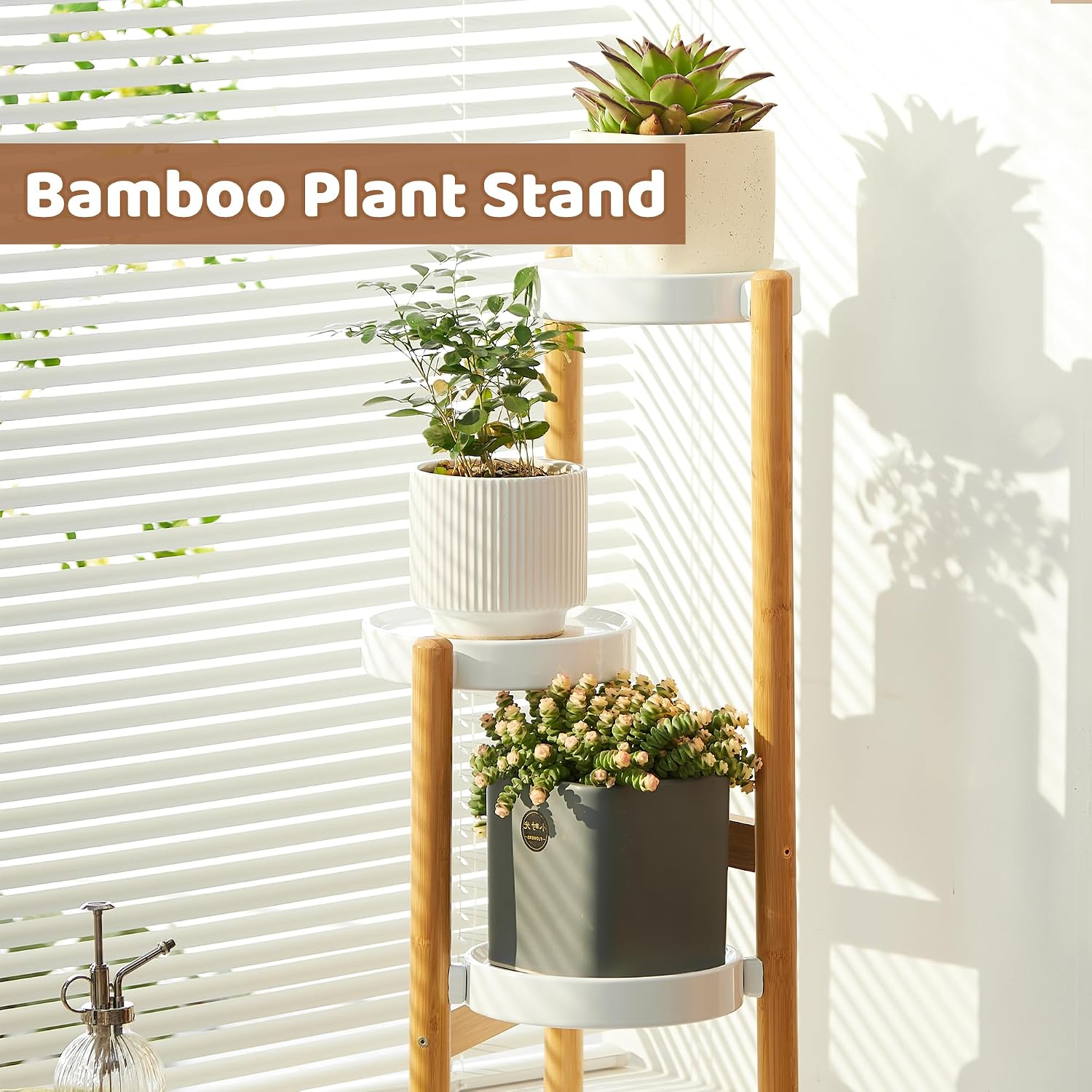 Plant Stand Indoor Outdoor Plant Rack 3 Tier 3 Potted Flower Holder Ladder Plant Stands for Balcony Window Living Room