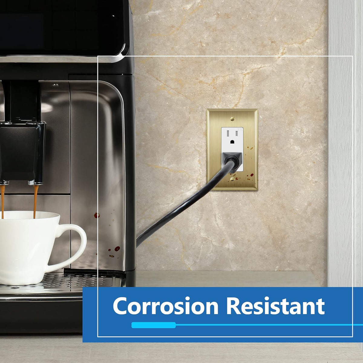 LIDER Decorator Switch or Receptacle Metal Wall Plate, Mid-Size 1-Gang | Stainless Steel, Corrosion Resistant, Brushed