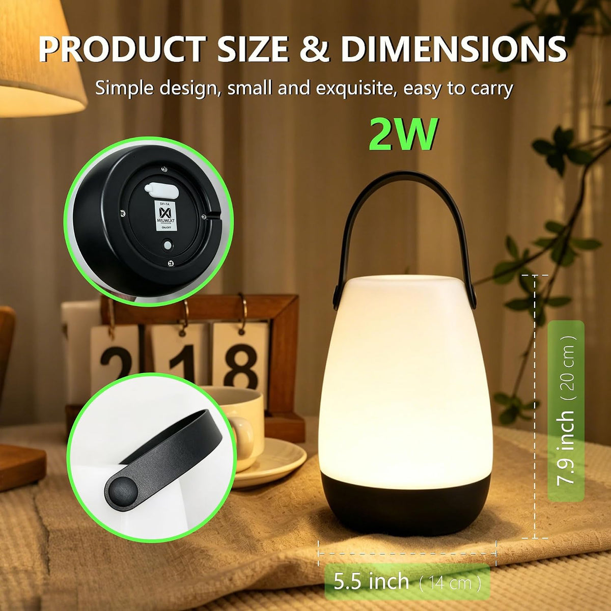 2-Pack Outdoor Rechargeable Table lamp,IP44 Waterproof,Remote | USB charging,PC Material,16 RGB colors,Outdoor