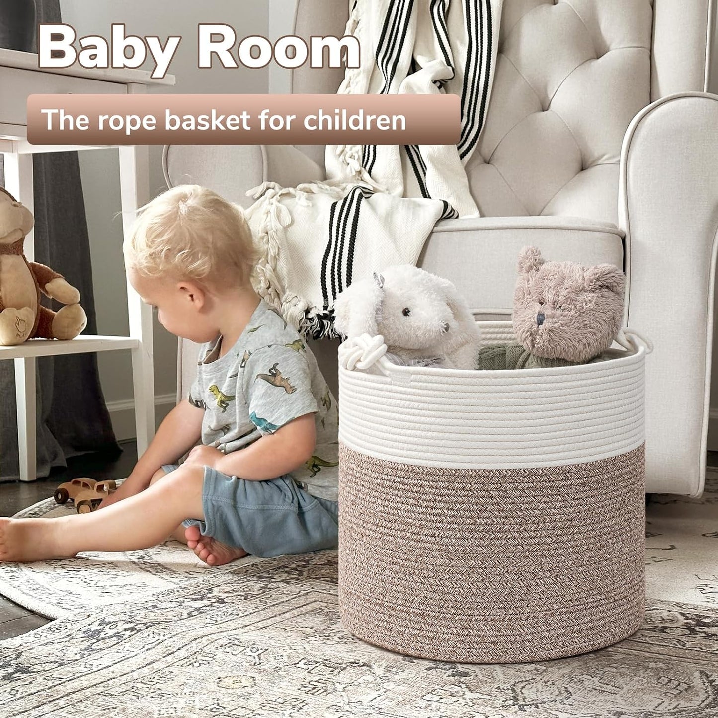 Woven Laundry Basket / Brown / 15 x 14.2