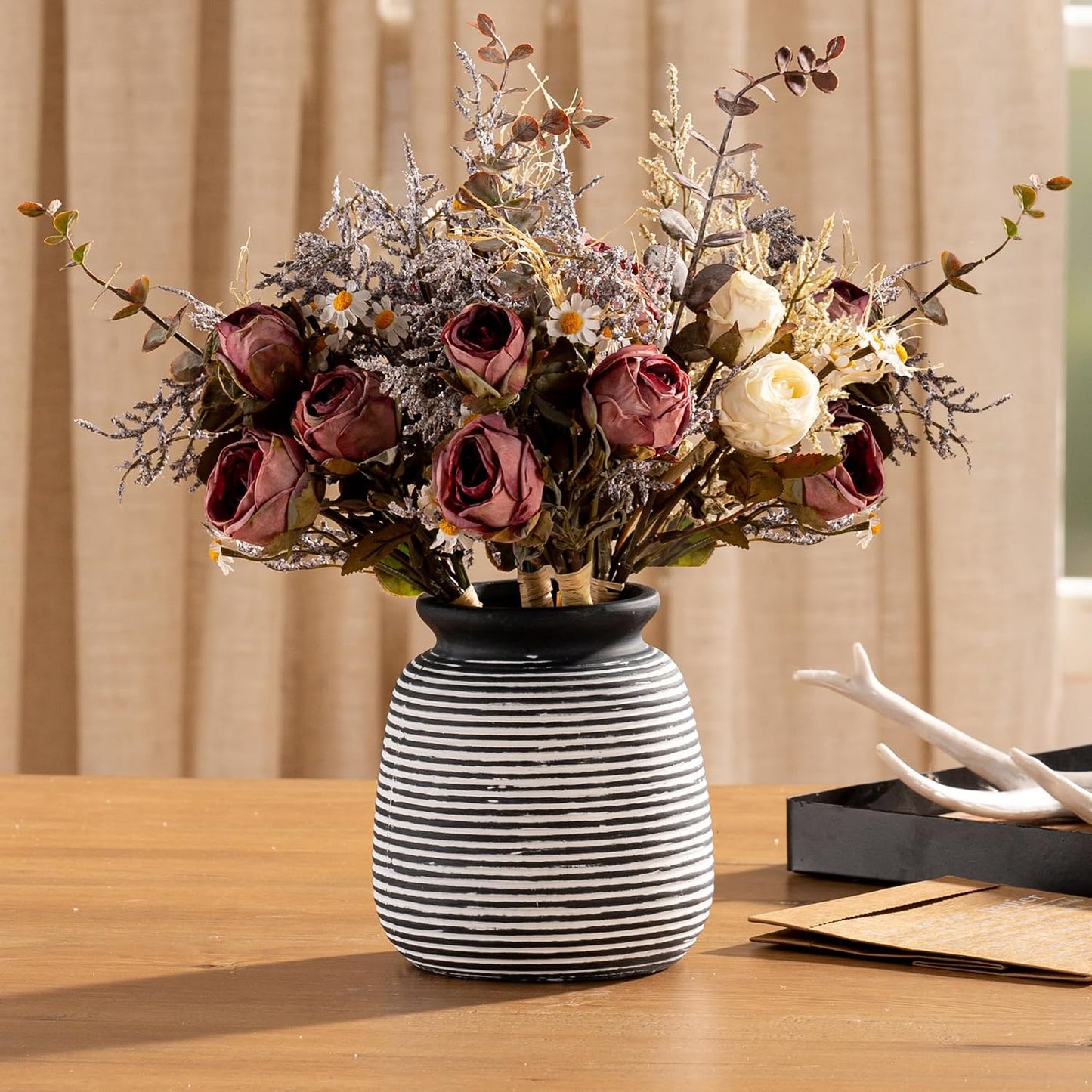 Ceramic Rustic Vase / 6" H - Black