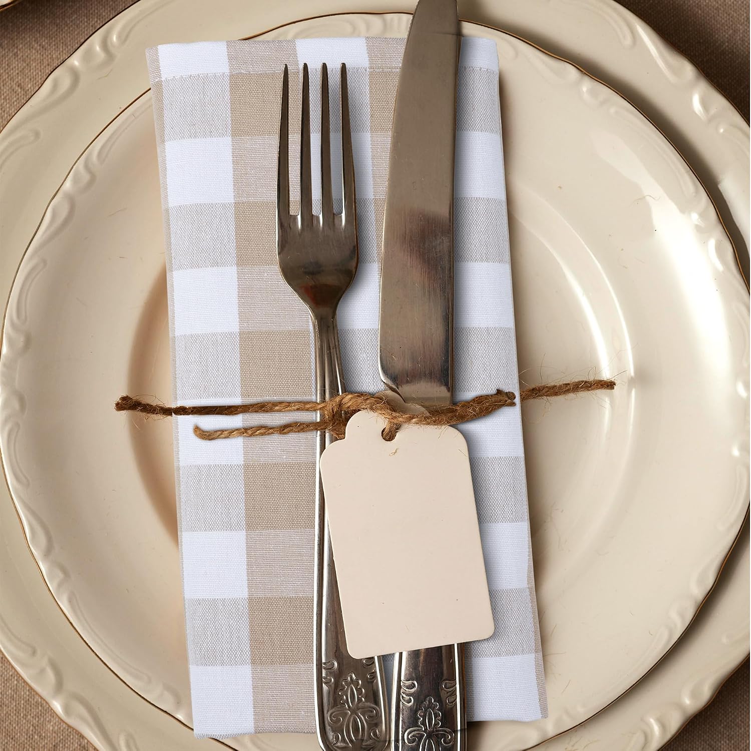 Urban Villa Cloth Napkins Cotton 20x20 (Set of 6) Taupe