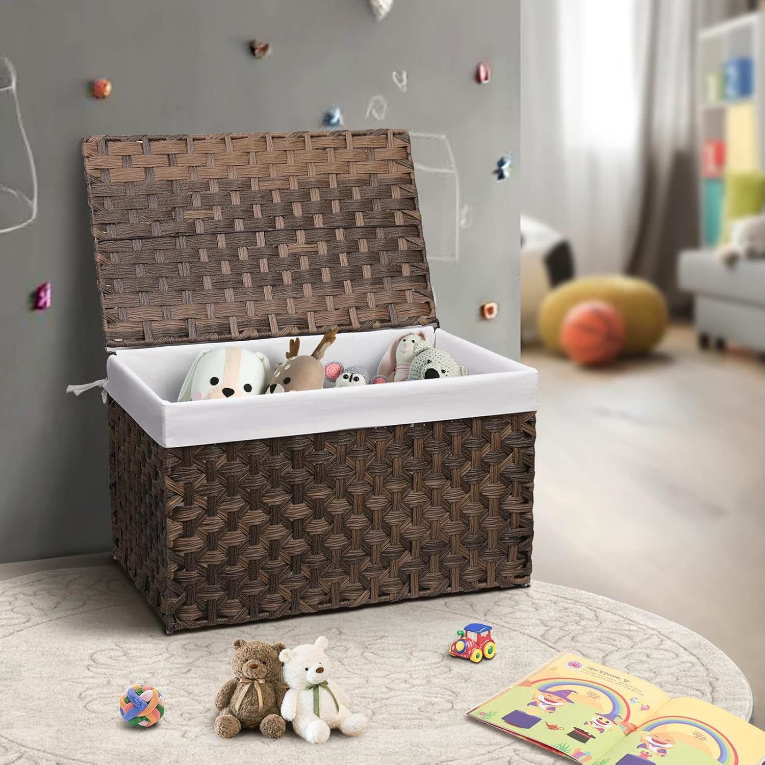 Woven Storage Bin / 13.4 x 21.9 x 13.4 / 65l: Inches / Brown