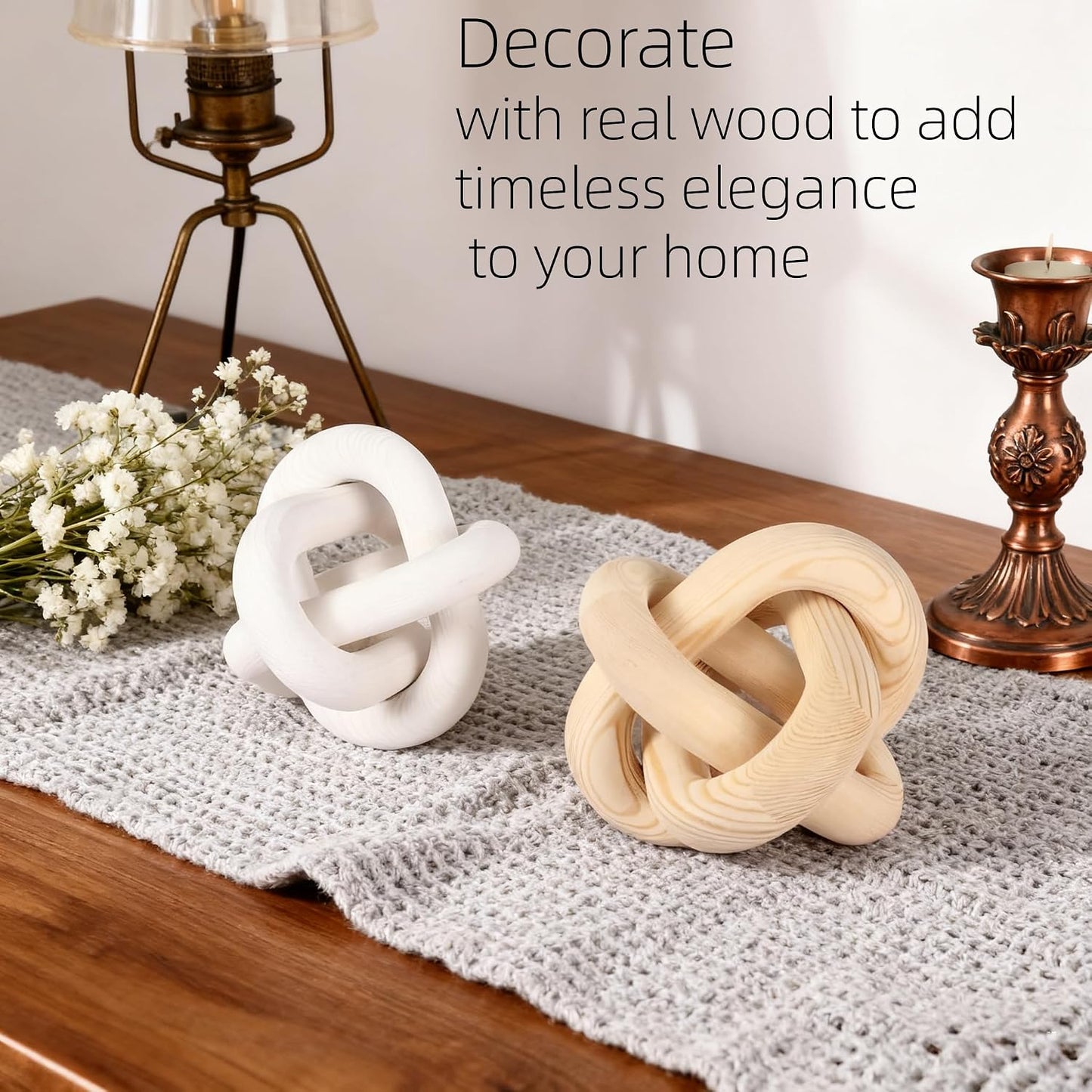 Wood Knot Chain Link Decor / Natural