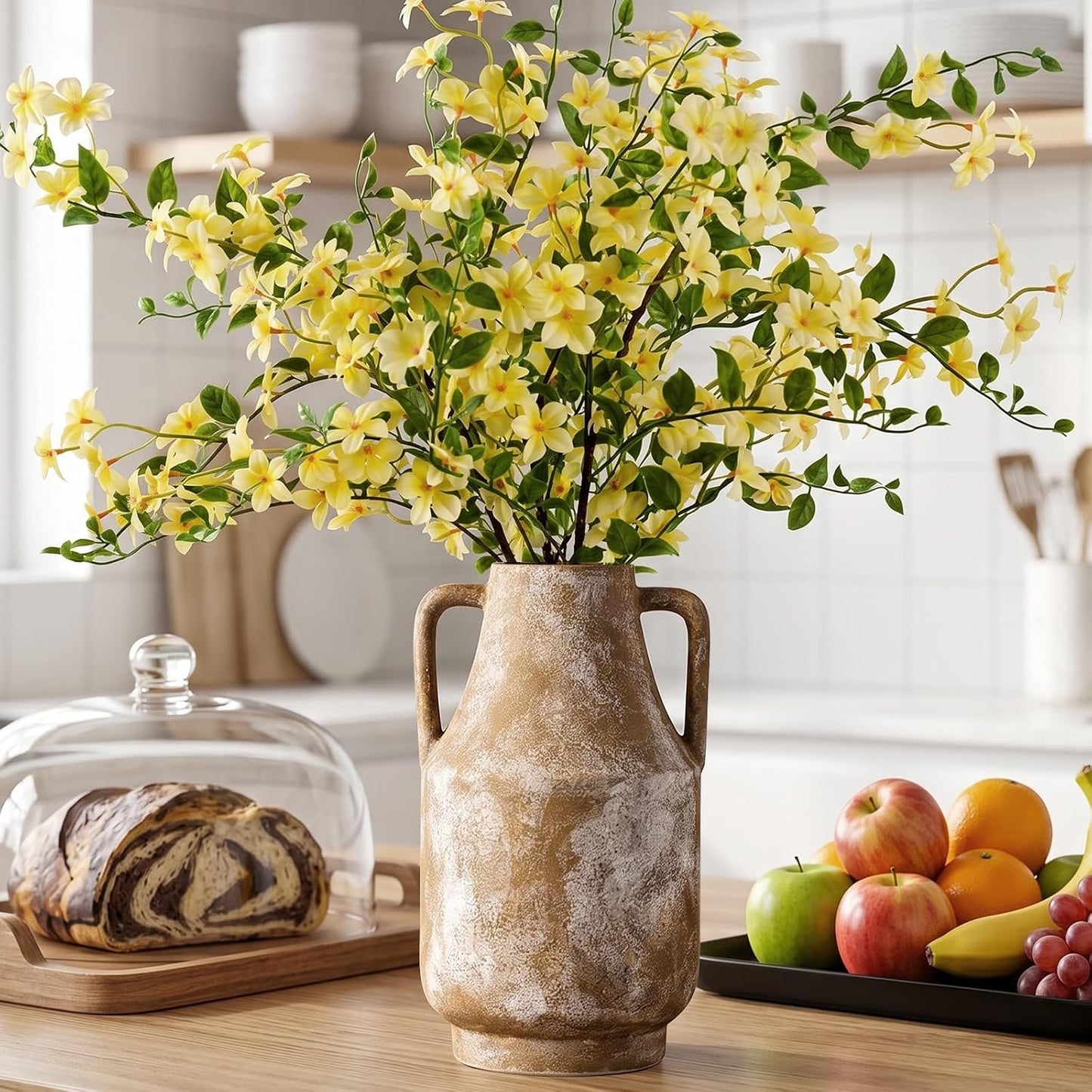 Ceramic Flower Vase / 1-terracotta/10.7 / 10.7 Inch