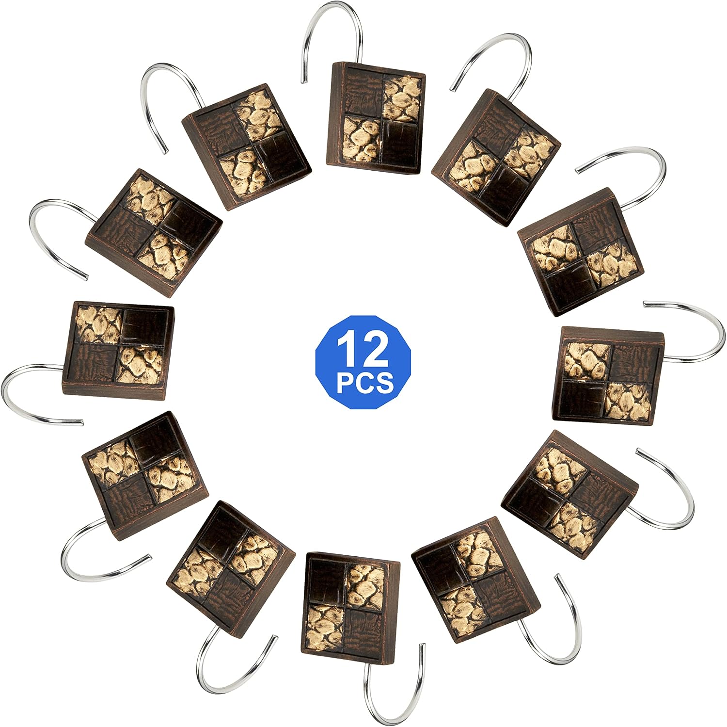 Zahari Home 13pc Zambia Animal Shower Curtain Set & Hooks - Classic Fabric Shower Curtain - Unique Western Country