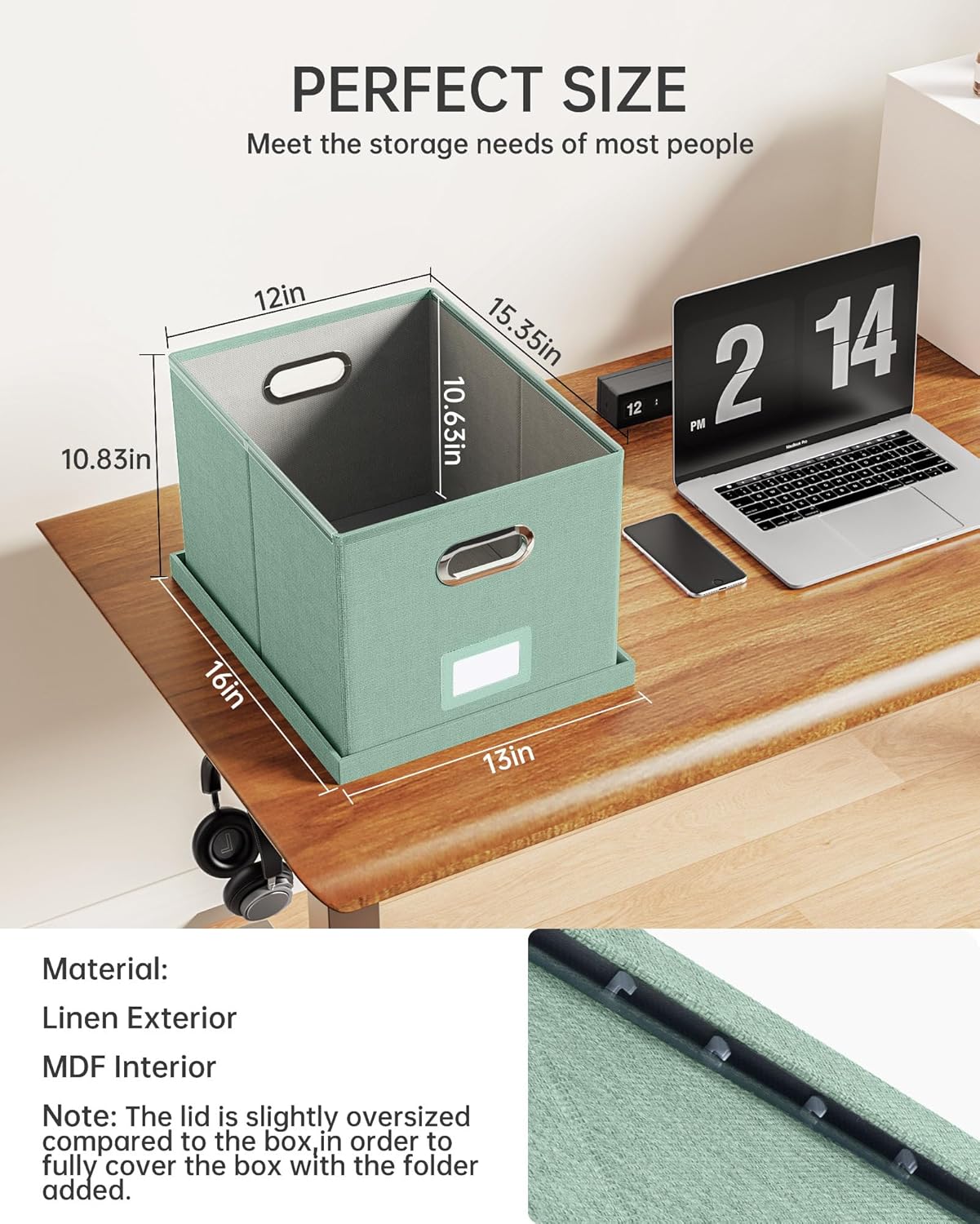 File Organizer / Portable Storage Bins / Green