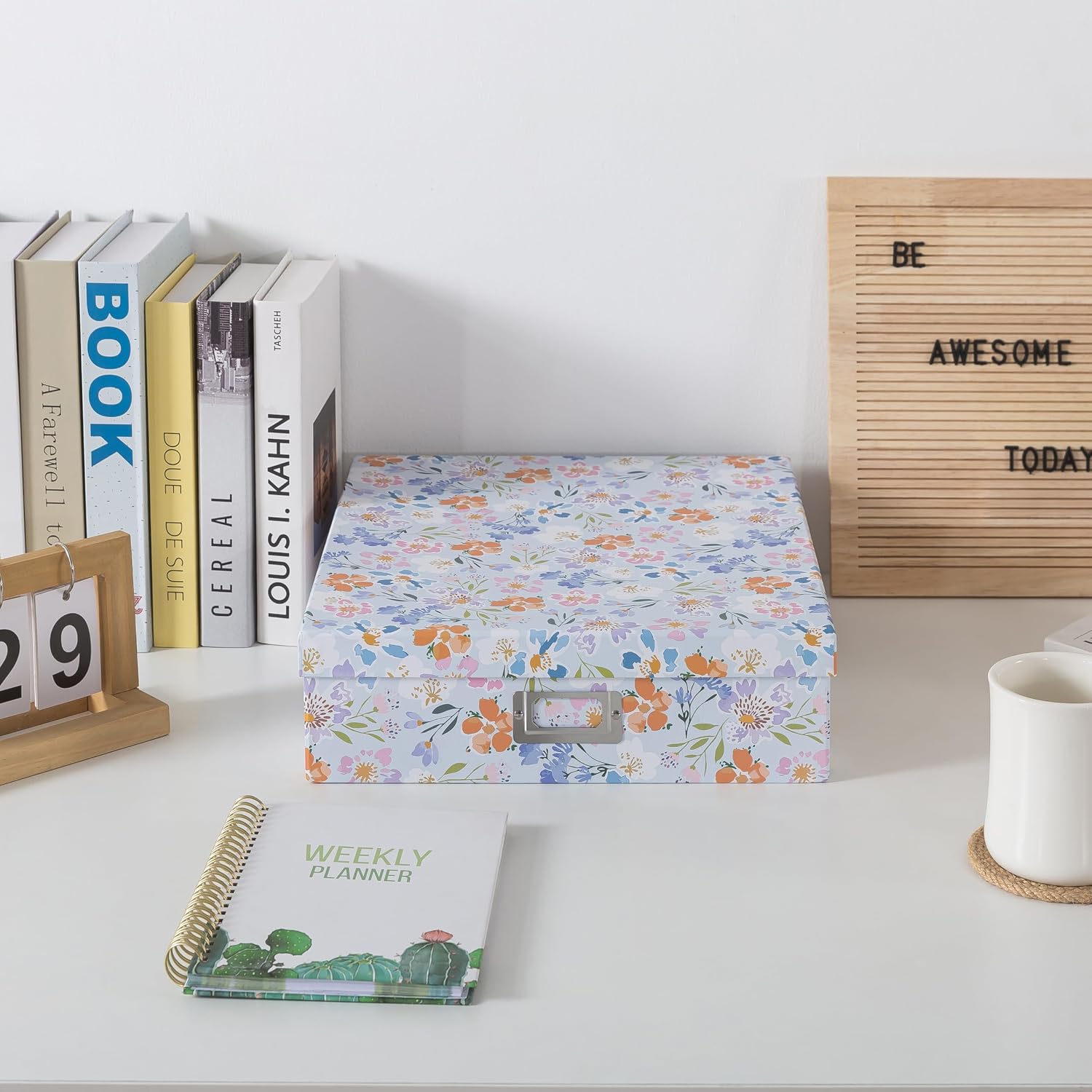Large Keepsake Organizer for Photos / Lavender Meadow / 14.8 x 13.0 x 3.7