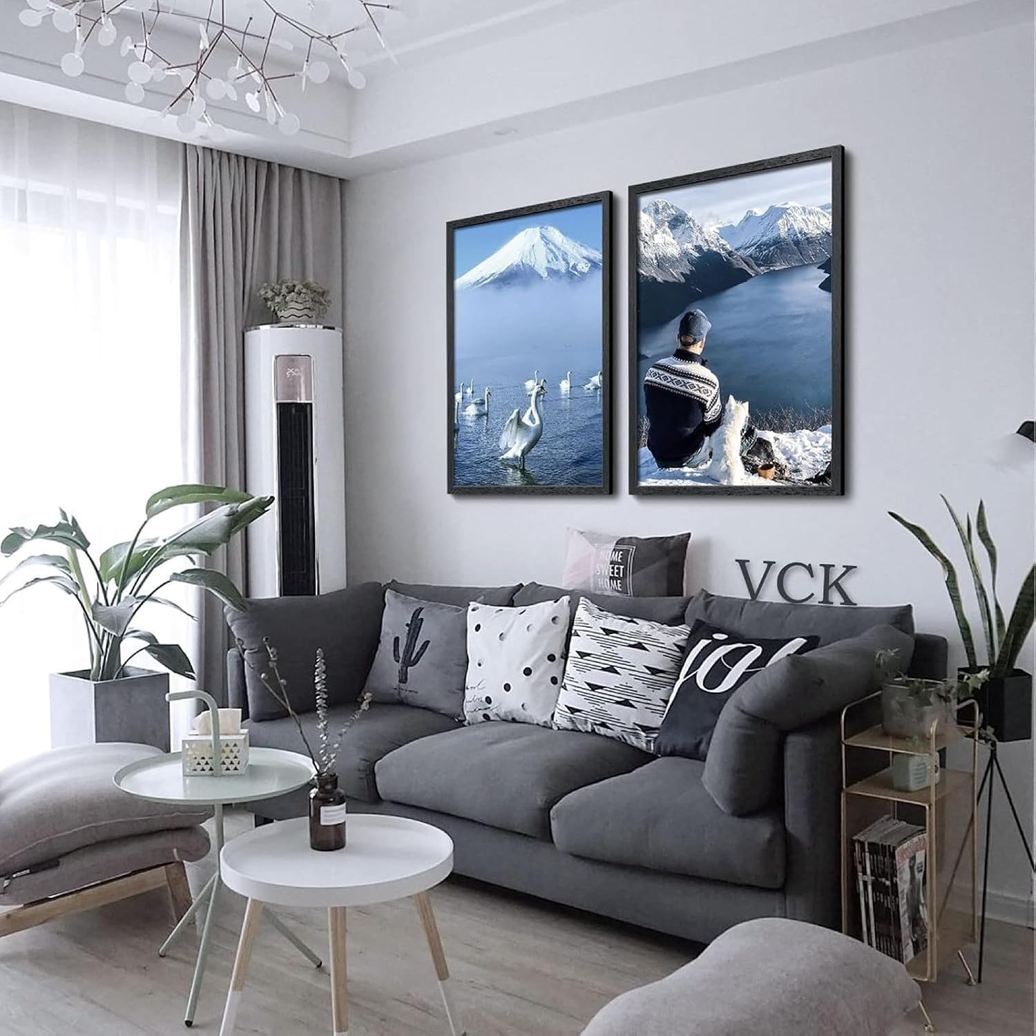 VCK 27x40 Poster Frame Black 4 Pack, Wide Thick Wood Border, for Prints | Exclusive Woodgrain, Wall Hanging, HD