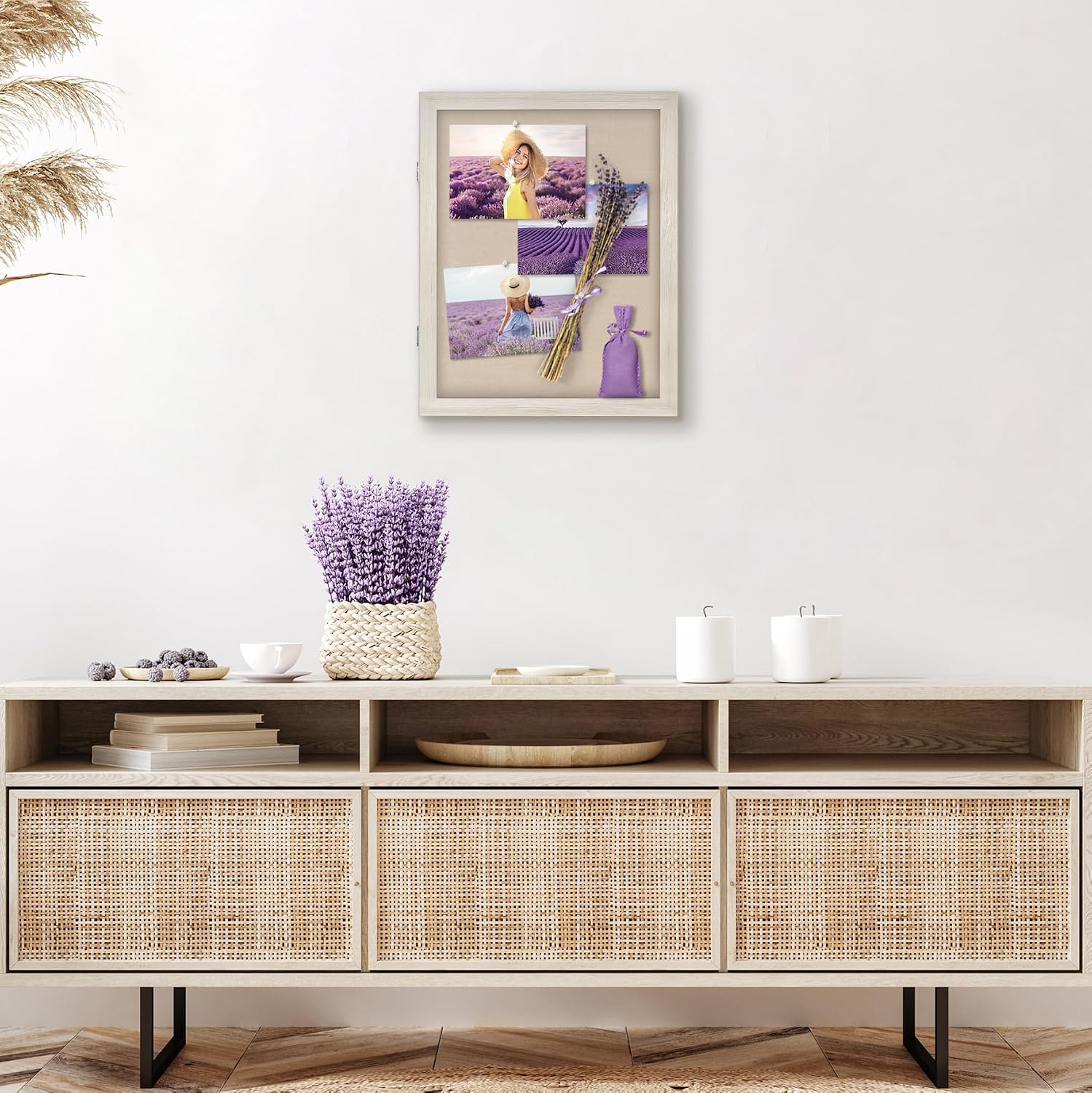 Americanflat 11x14 Shadow Box Frame - Engineered Wood - Grey Wood | Shatter-resistant glass, 1.4 inch interior depth