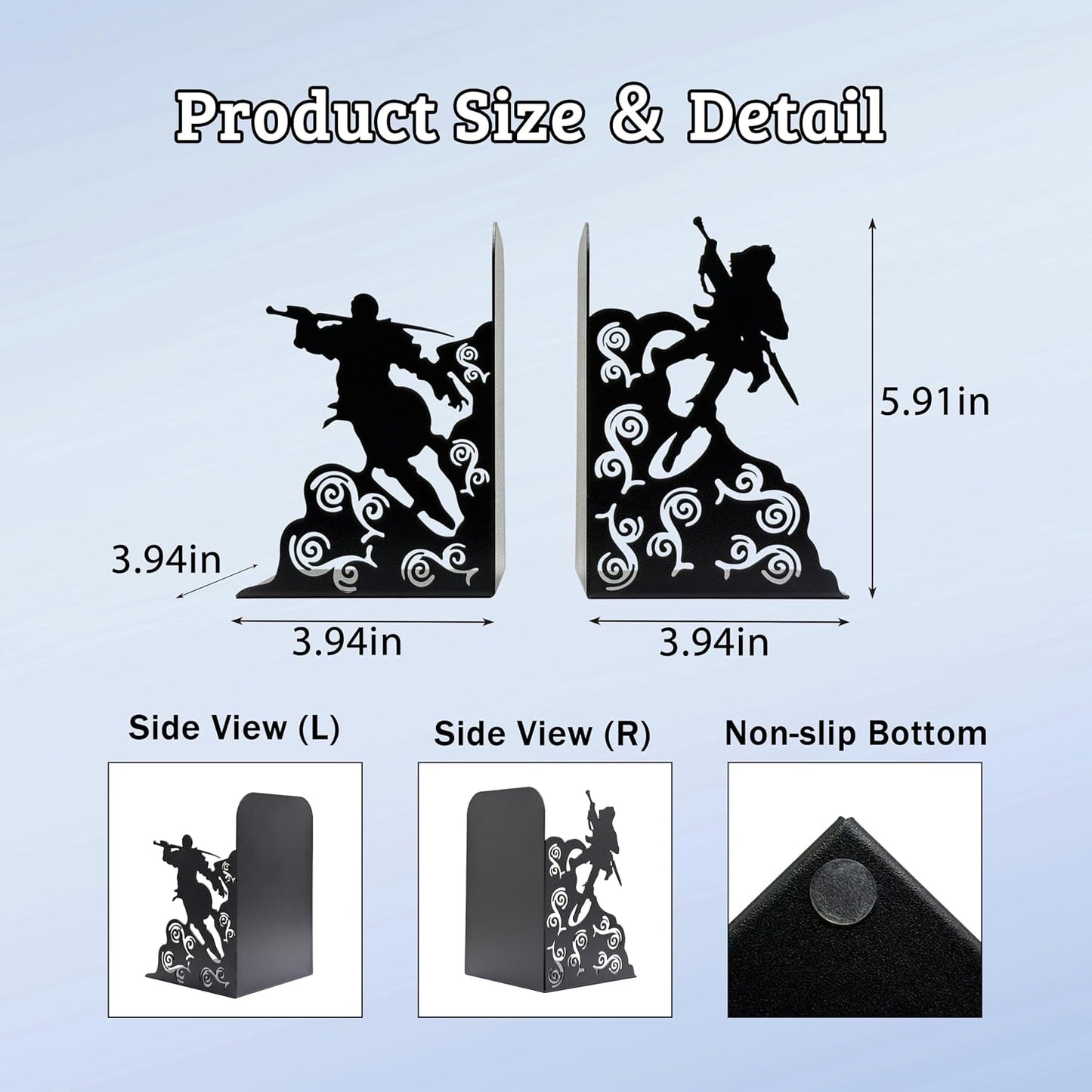 Sturdy Metal Bookends / Fantasy Bookends